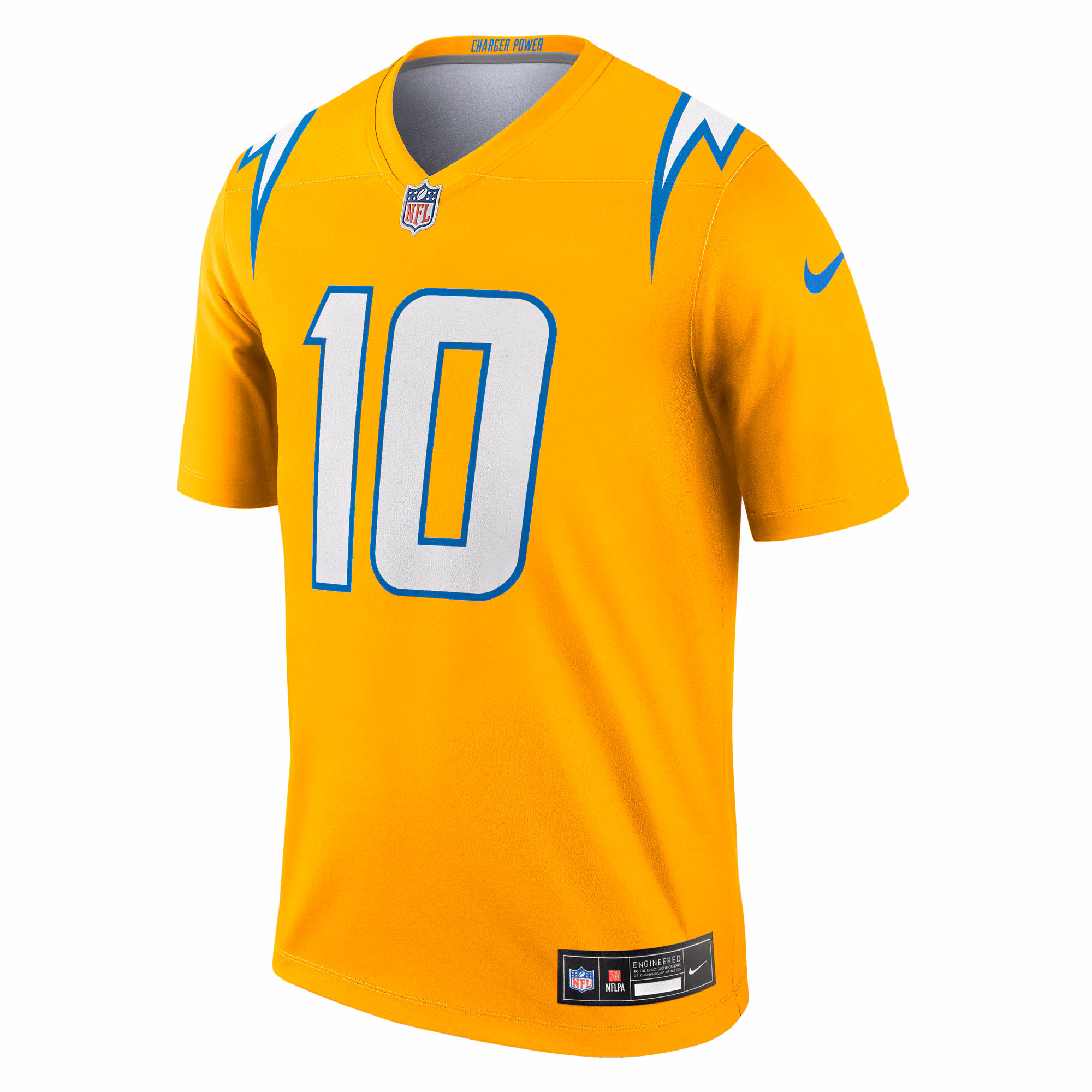 Men's Los Angeles Chargers Justin Herbert  Gold Alternate Charger Power Legend Player Performance Top