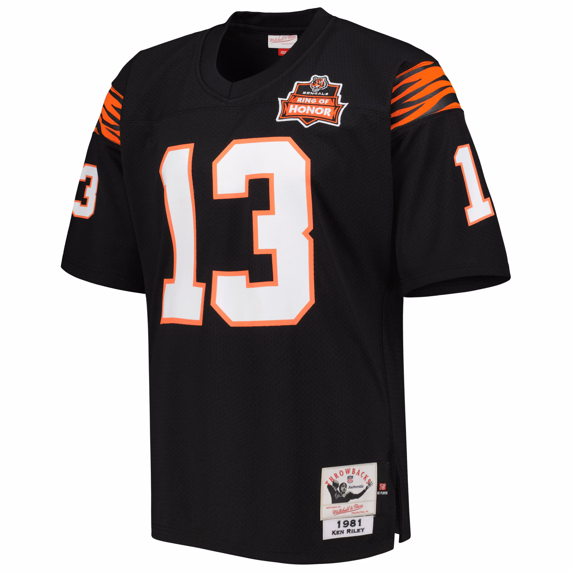 Men's Cincinnati Bengals 1981 Ken Riley Mitchell & Ness Black Authentic Throwback Retired Player Jersey