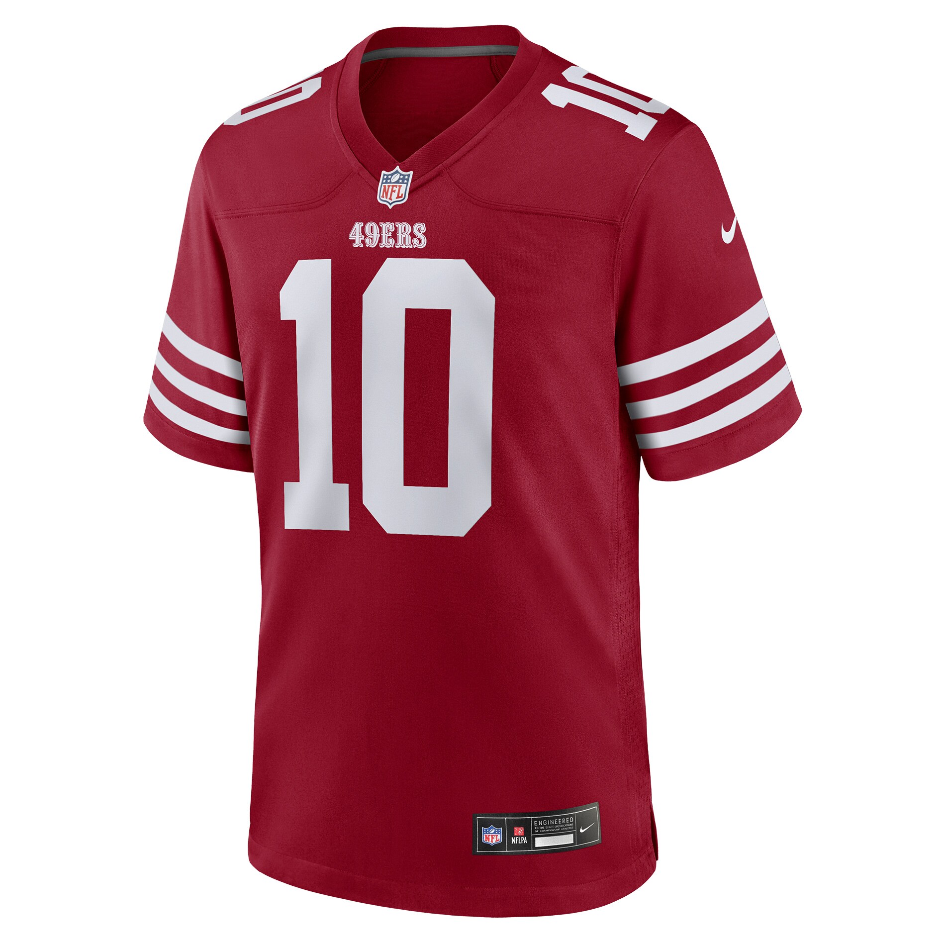 Men's San Francisco 49ers Mac Jones  Scarlet Team Game Jersey