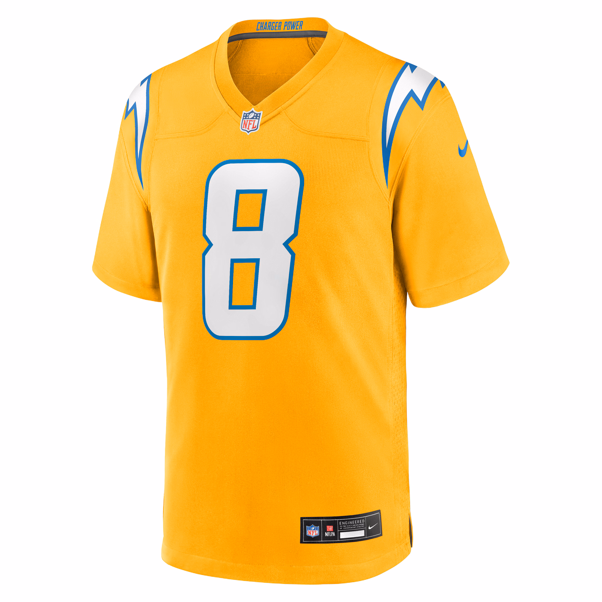 Men's Los Angeles Chargers Omarion Hampton  Gold Alternate Charger Power Game Player Jersey