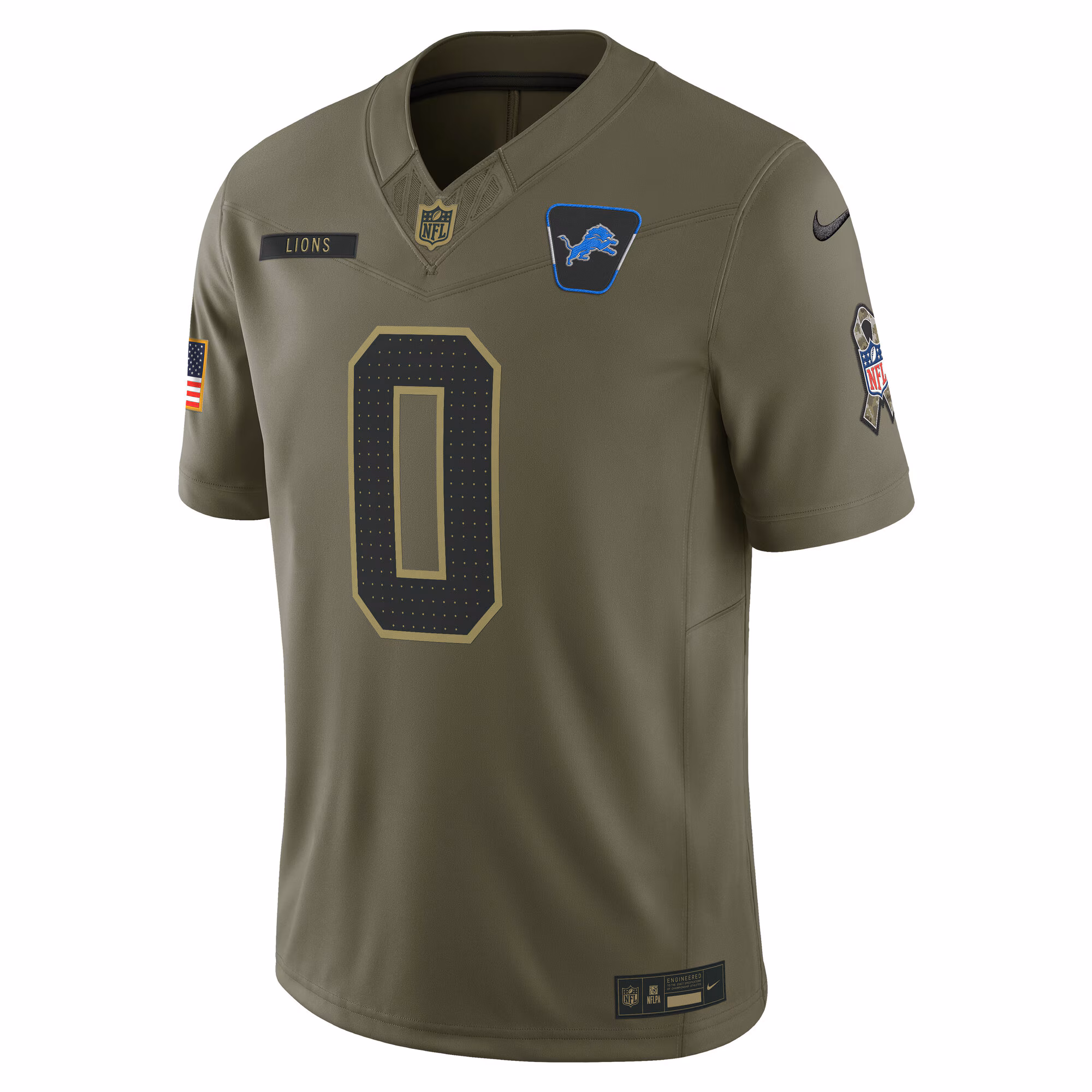 Men's Detroit Lions Jahmyr Gibbs  Olive 2025 Salute to Service Limited Jersey