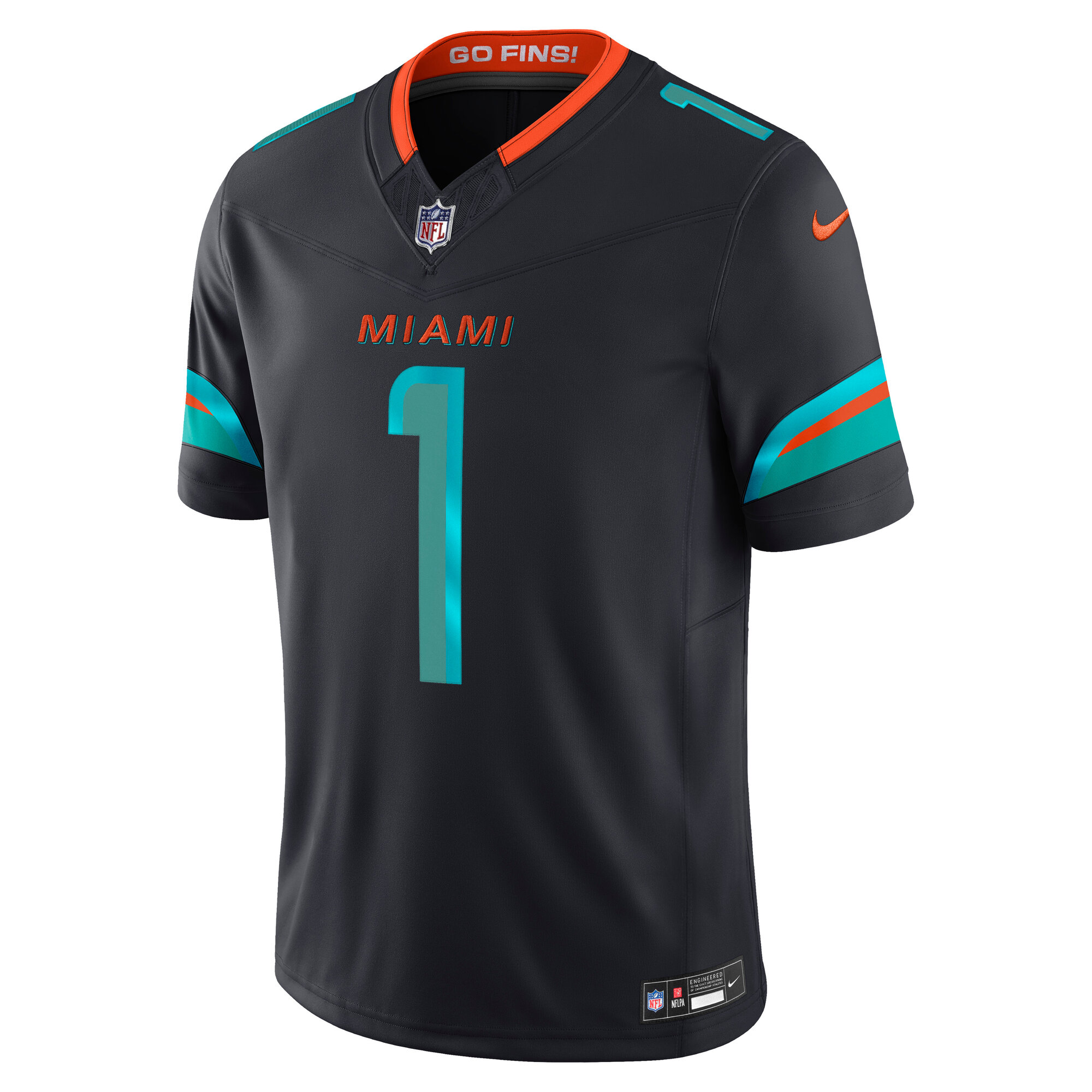 Men's Miami Dolphins Tua Tagovailoa  Pitch Blue 2025 Rivalries Collection Limited Jersey