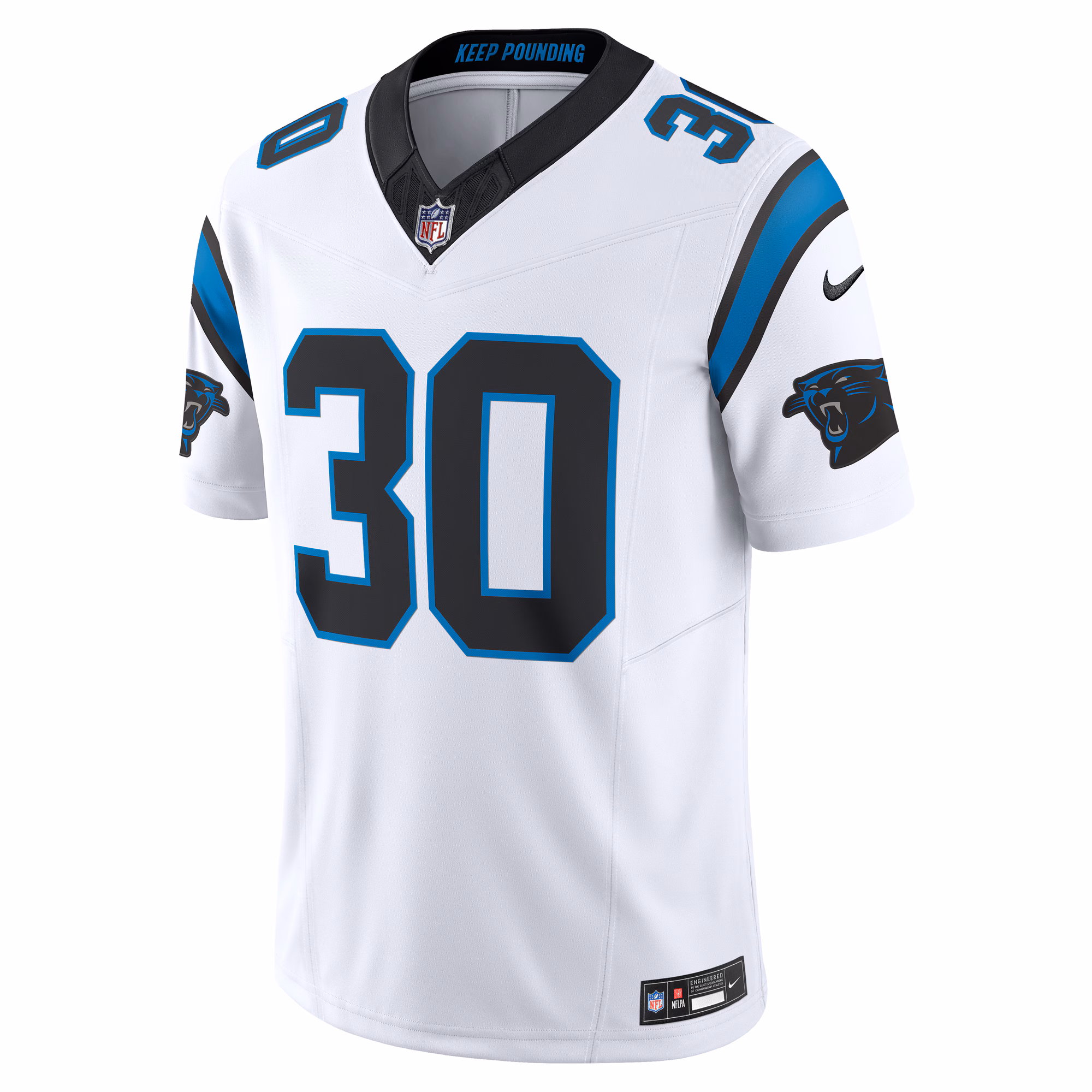 Men's Carolina Panthers Chuba Hubbard  White Vapor F.U.S.E. Limited Jersey