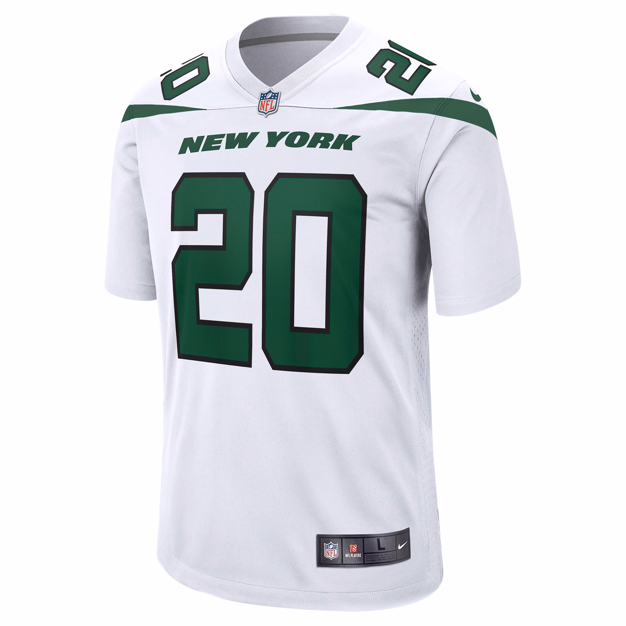 Men's New York Jets Breece Hall  White Away Game Player Jersey