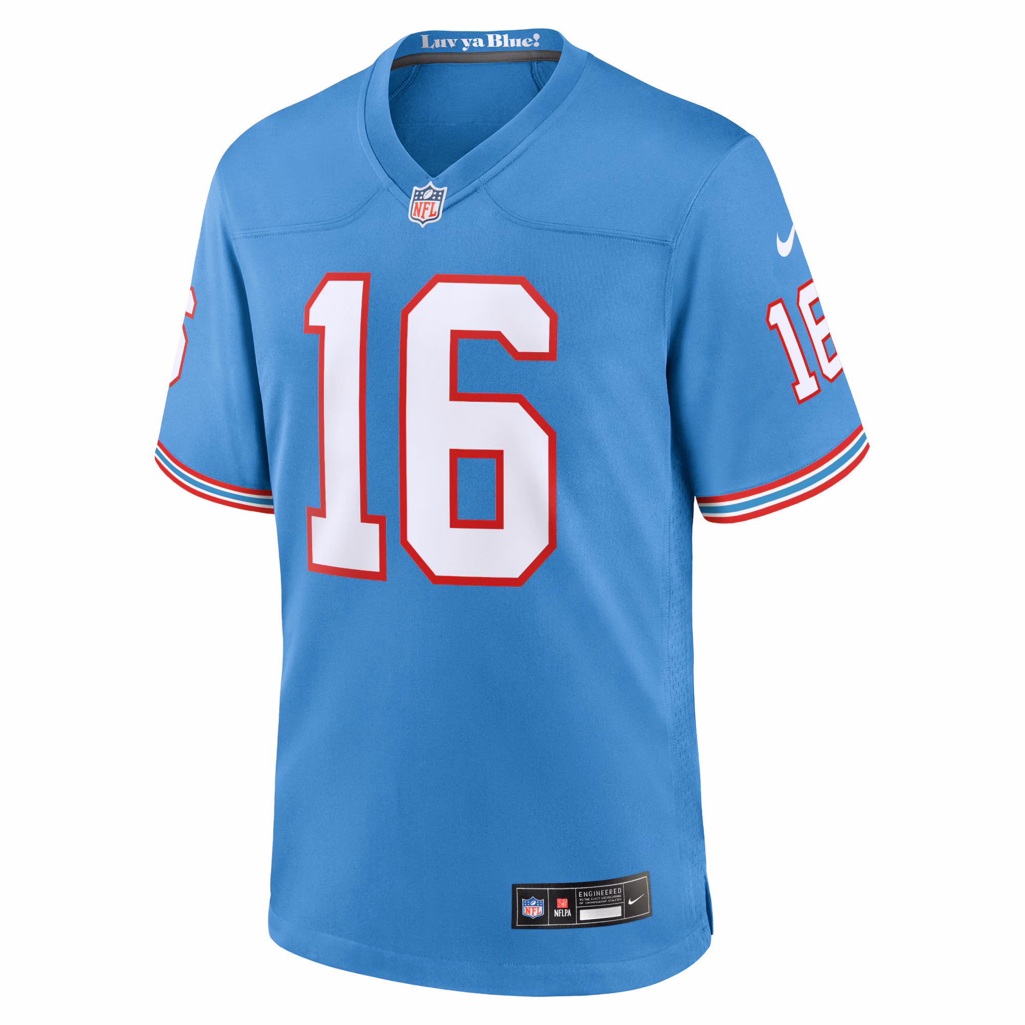Men's Tennessee Titans Treylon Burks  Light Blue Oilers Throwback Alternate Game Player Jersey