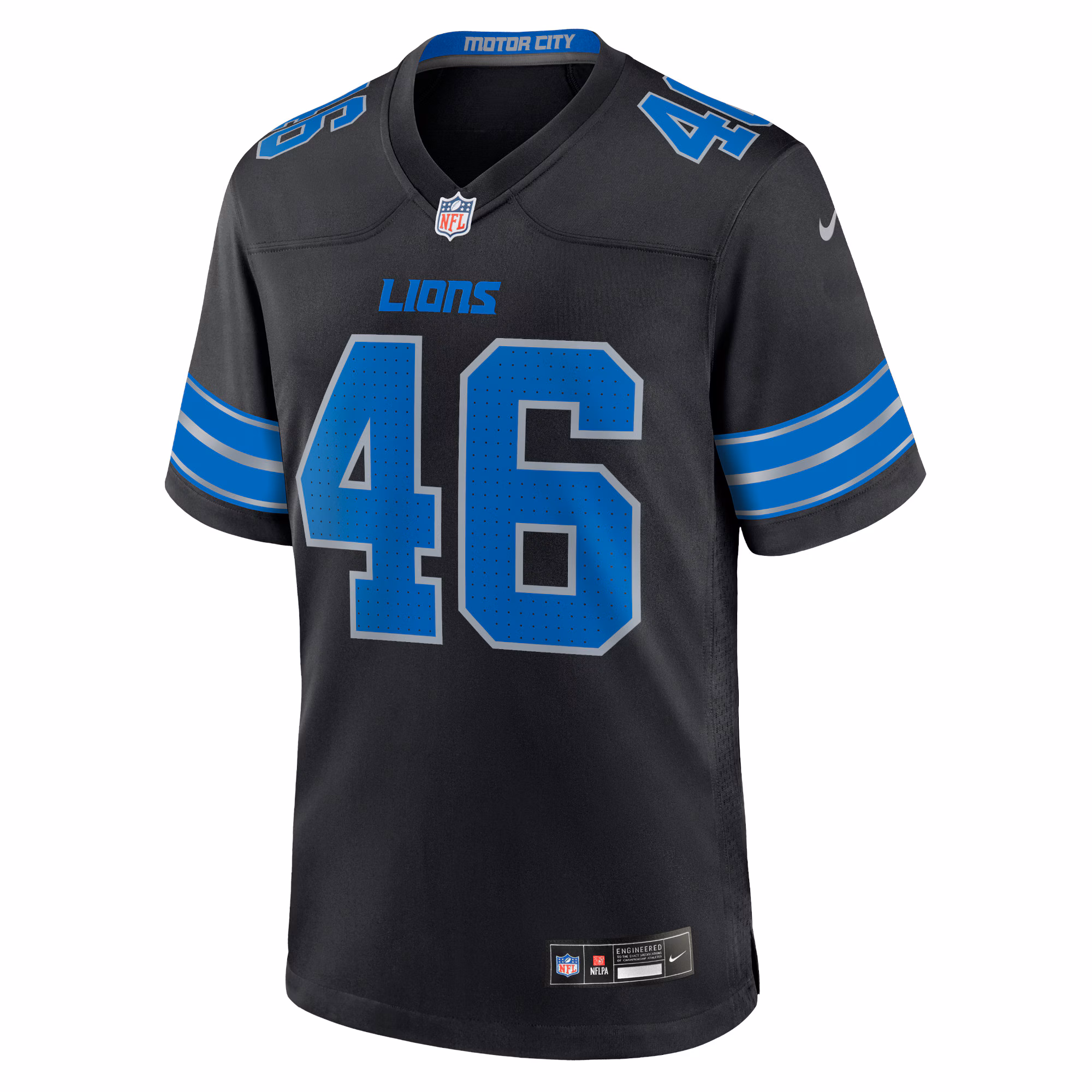Men's Detroit Lions Jack Campbell  Black 2nd Alternate Game Jersey