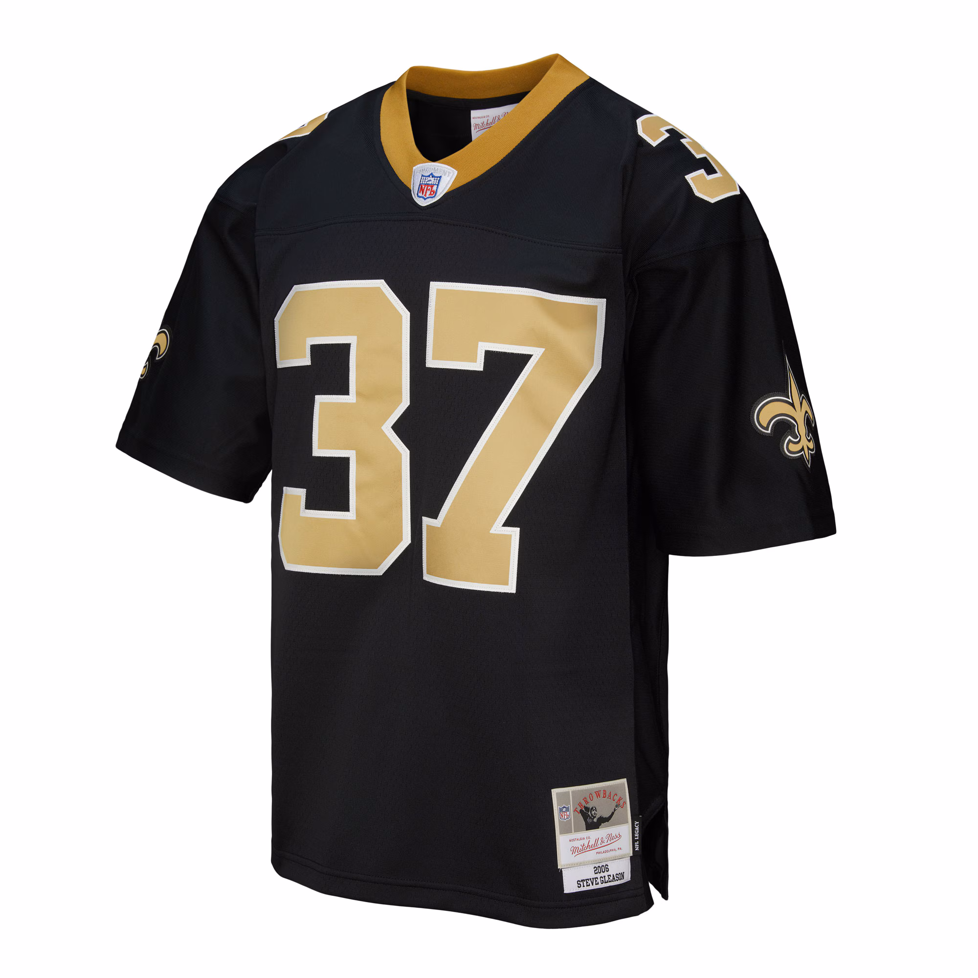 Men's New Orleans Saints Steve Gleason Mitchell & Ness Black Legacy Replica Jersey
