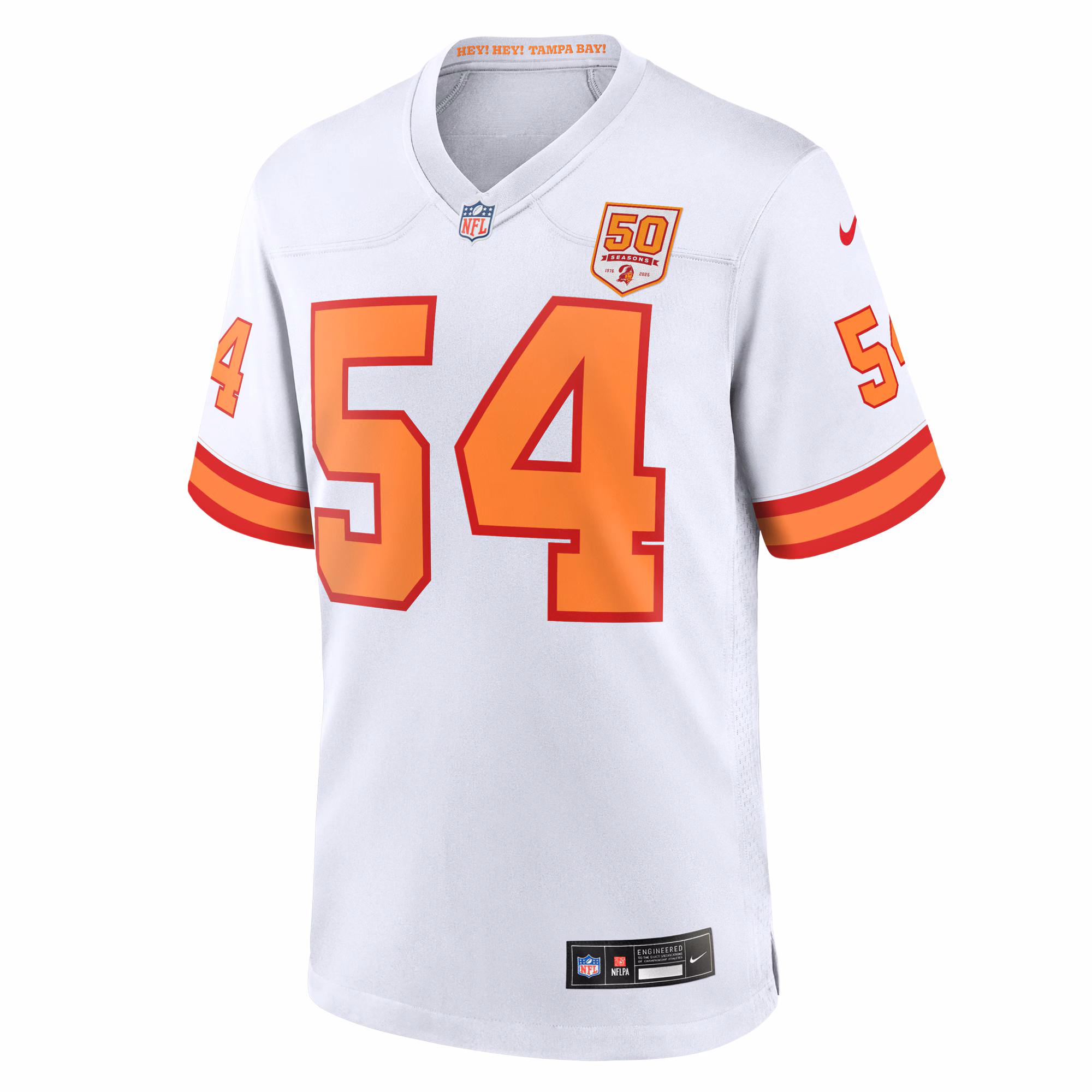 Men's '76 Tampa Bay Buccaneers Lavonte David  White 50th Season Game Jersey