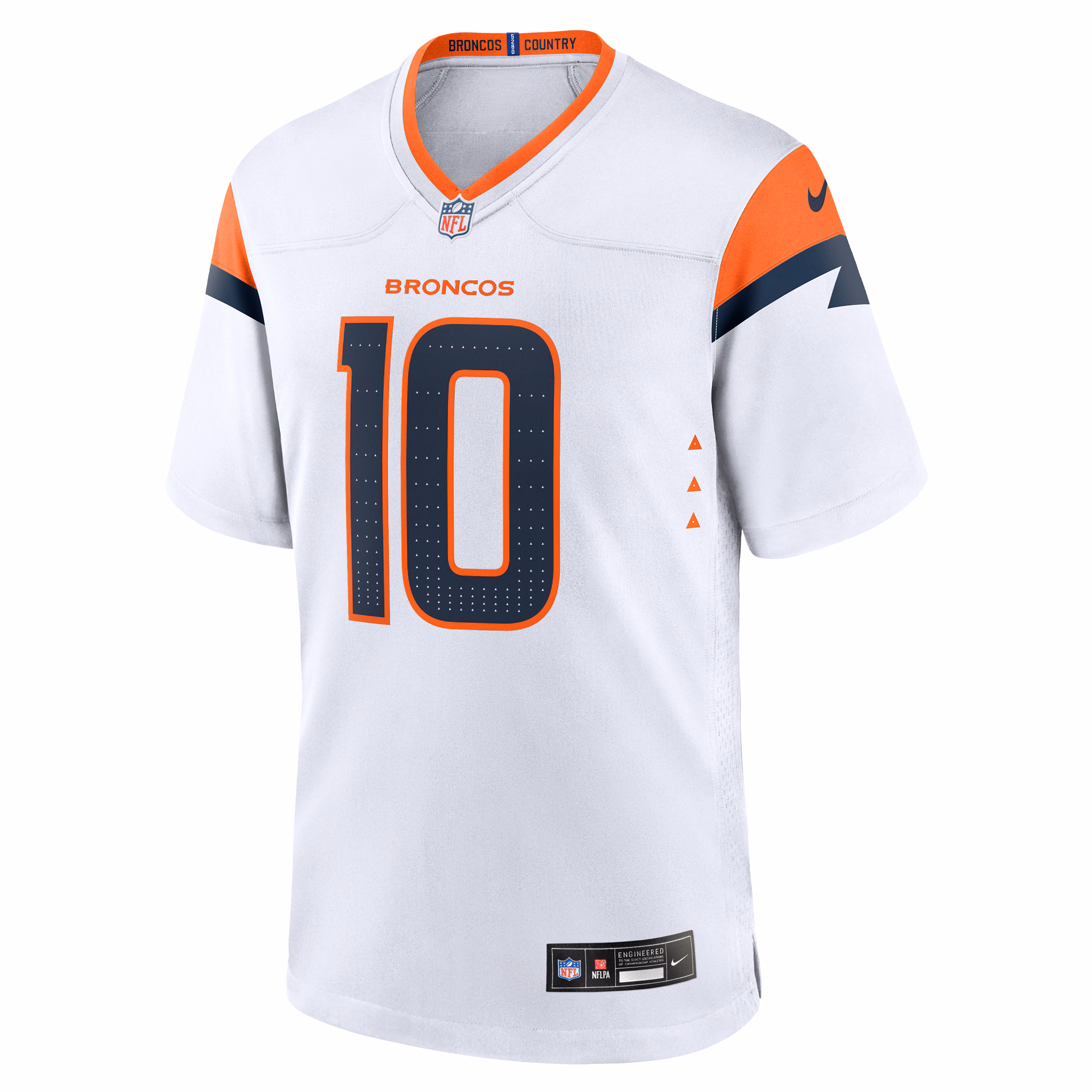 Men's Denver Broncos Bo Nix  White Game Jersey
