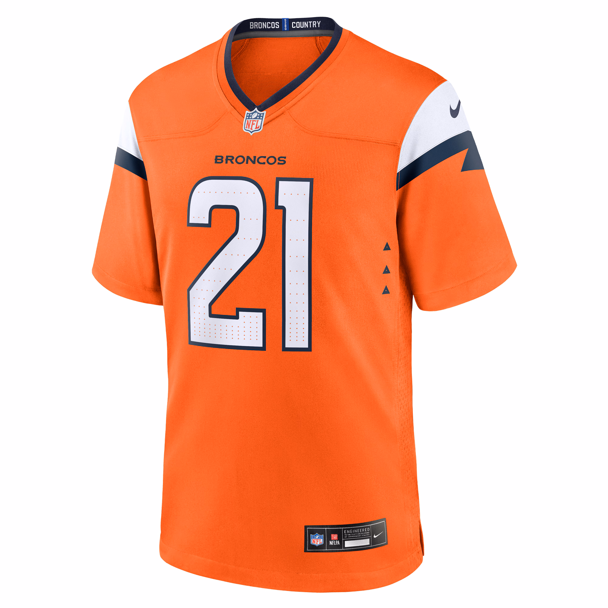 Men's Denver Broncos Riley Moss  Orange Team Game Jersey