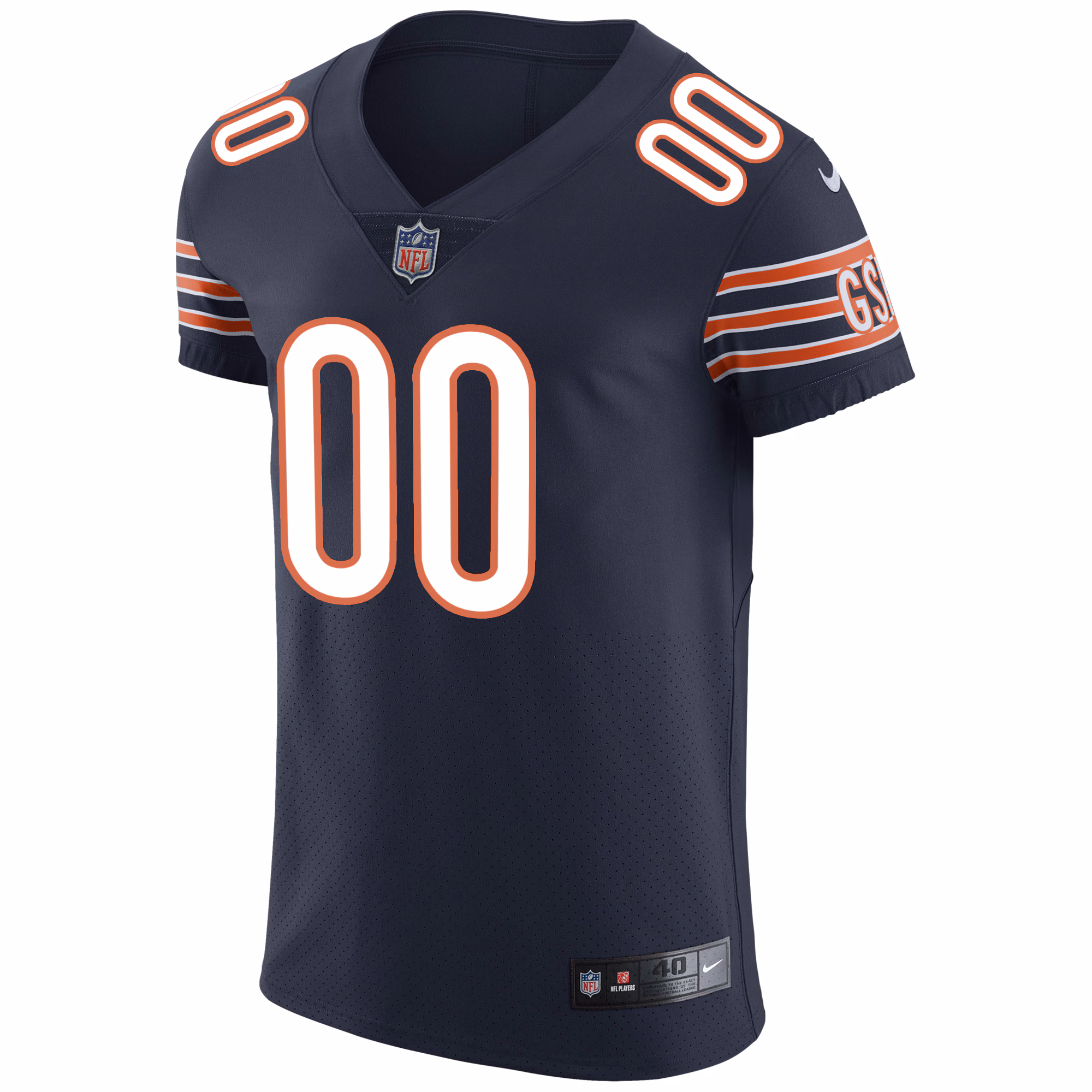 Men's Chicago Bears  Navy Vapor Untouchable Custom Elite Jersey