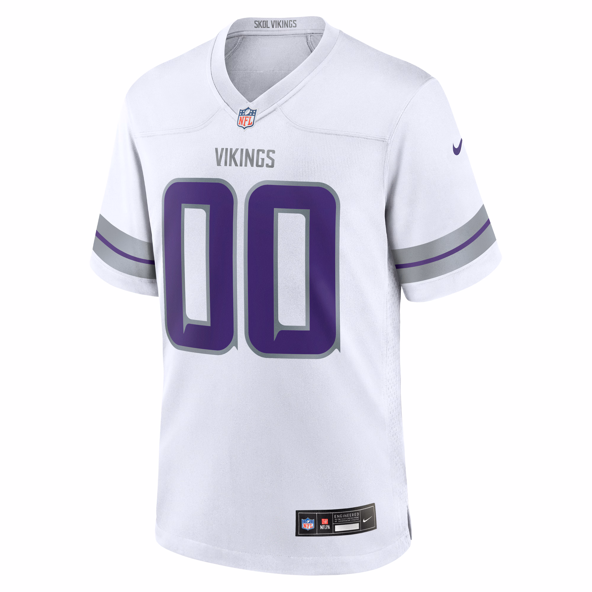 Men's Minnesota Vikings  White Alternate Custom Game Jersey