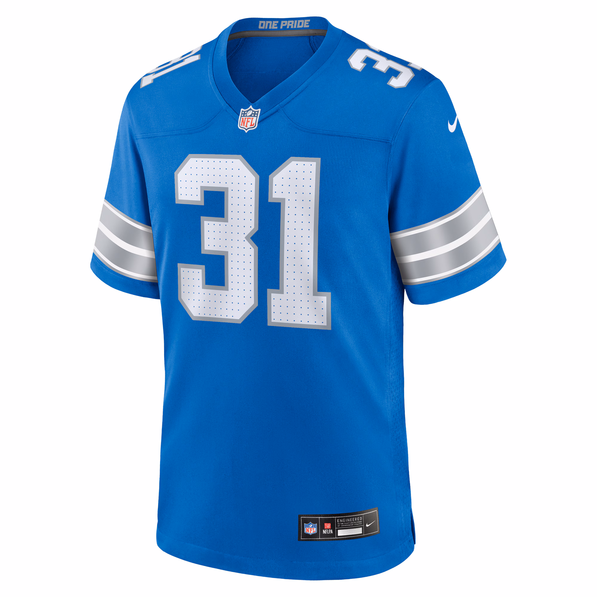 Men's Detroit Lions Kerby Joseph  Blue Team Game Jersey