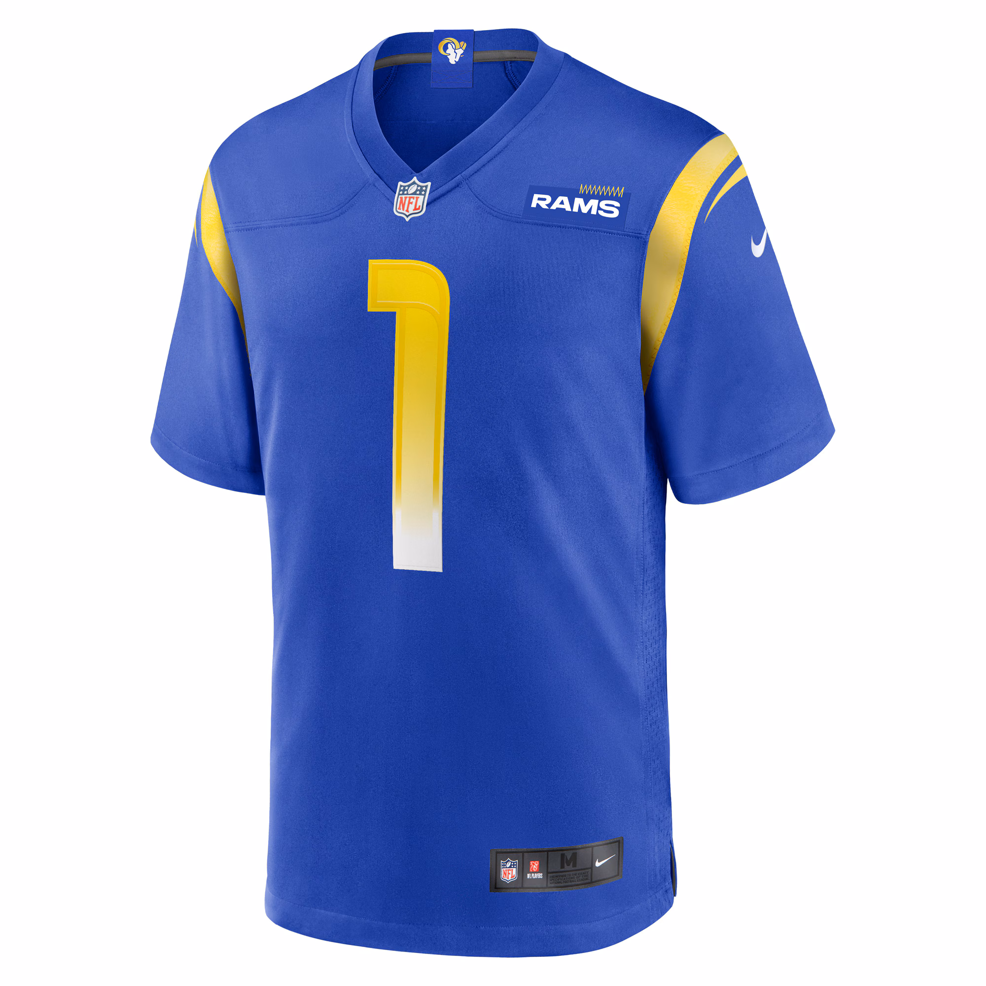Men's Los Angeles Rams Number 1 Groom  Royal Game Jersey