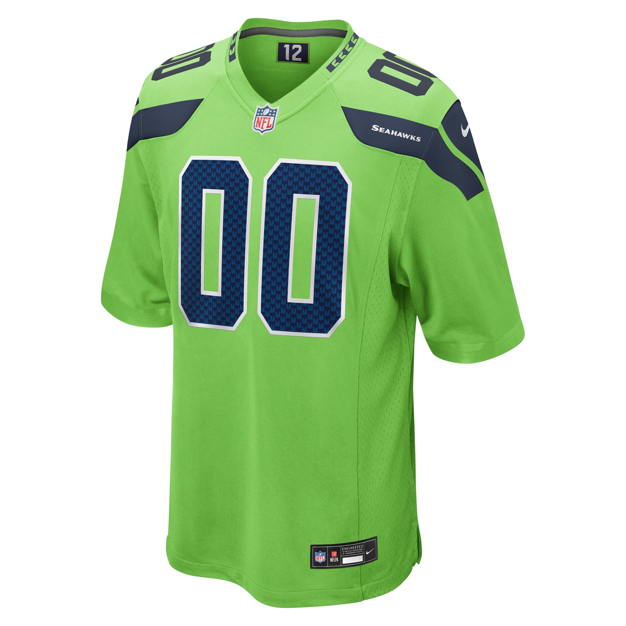 Men's Seattle Seahawks  Neon Green Alternate Custom Game Jersey