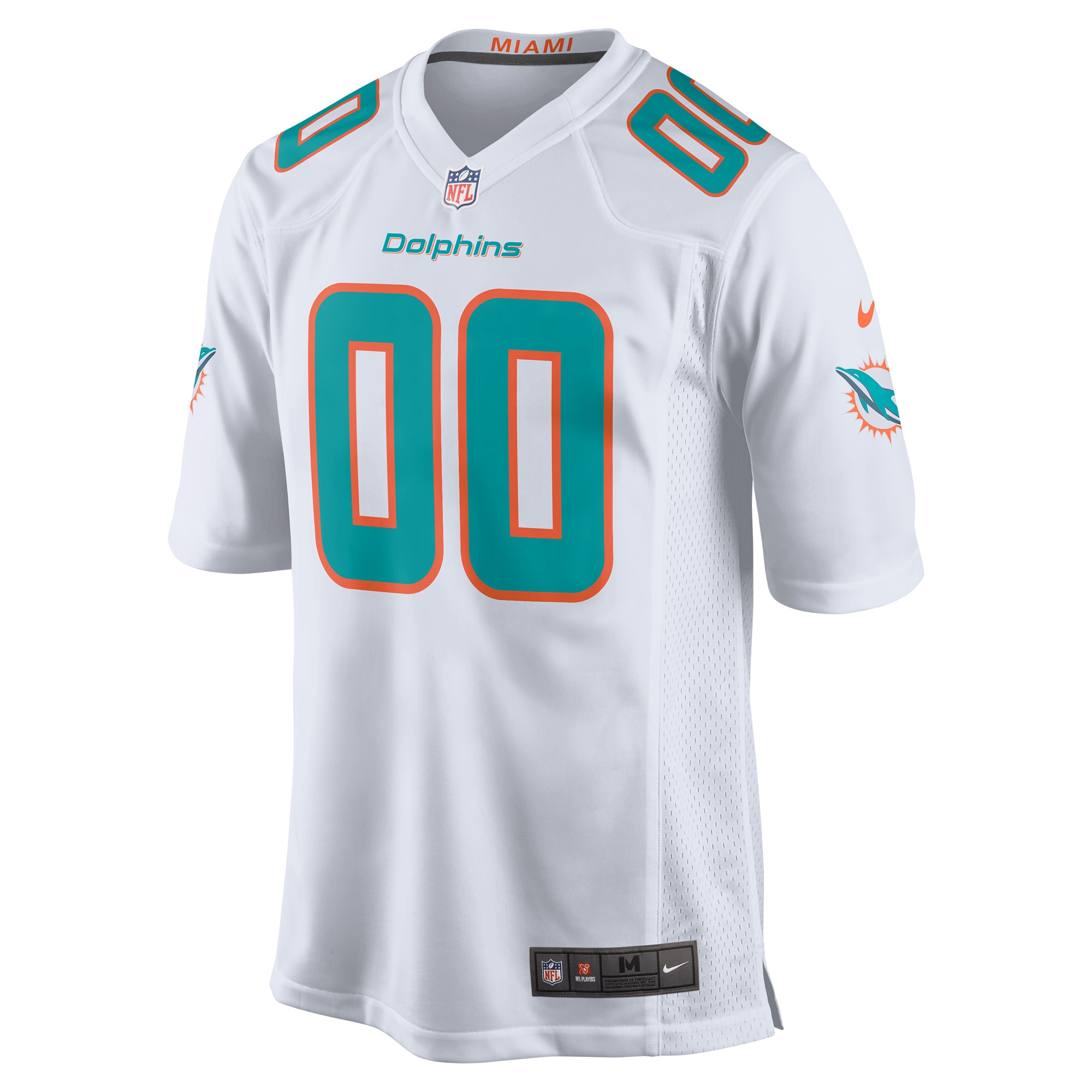 Men's Miami Dolphins  White Custom Game Jersey