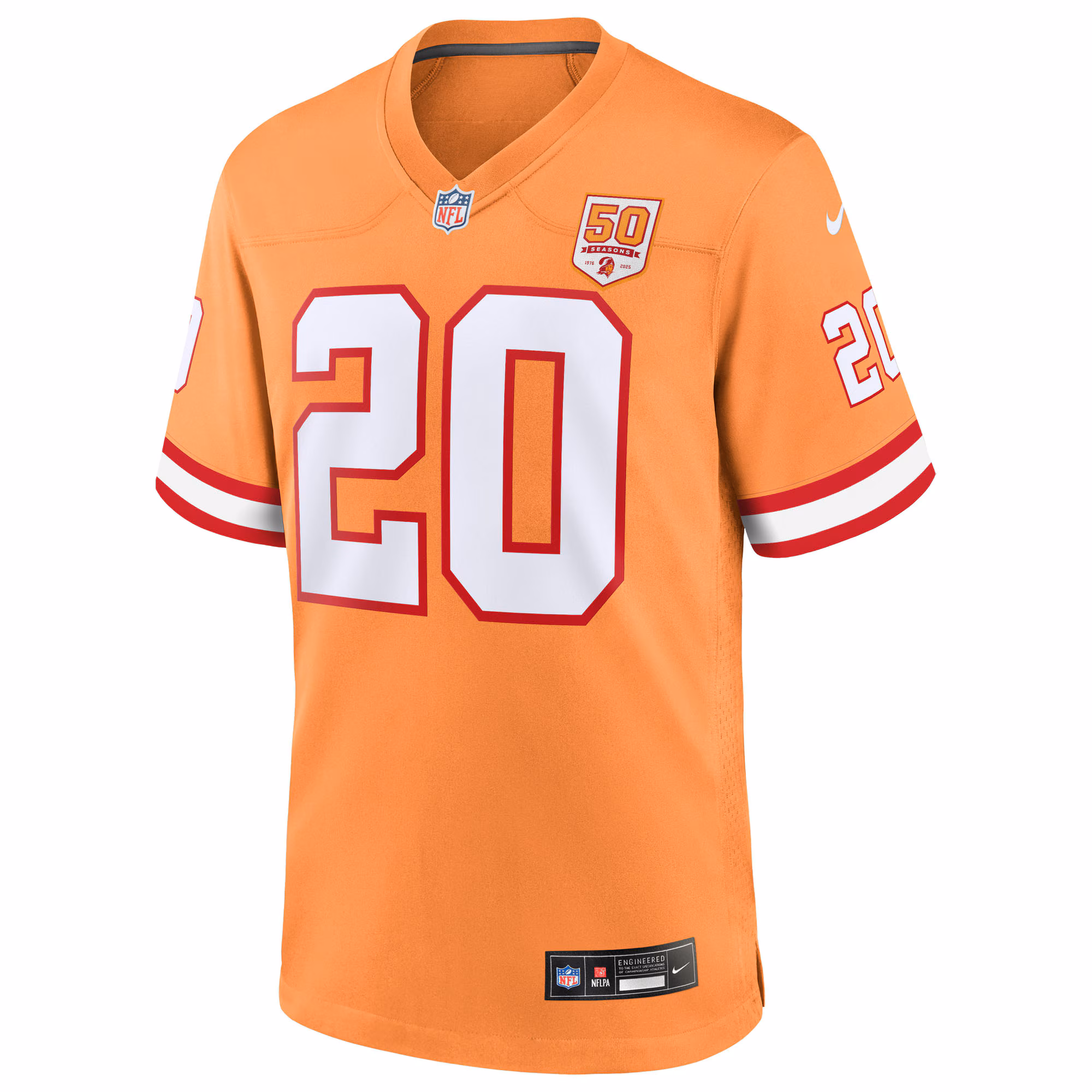 Men's Tampa Bay Buccaneers Ronde Barber  Creamsicle 50th Season Game Jersey