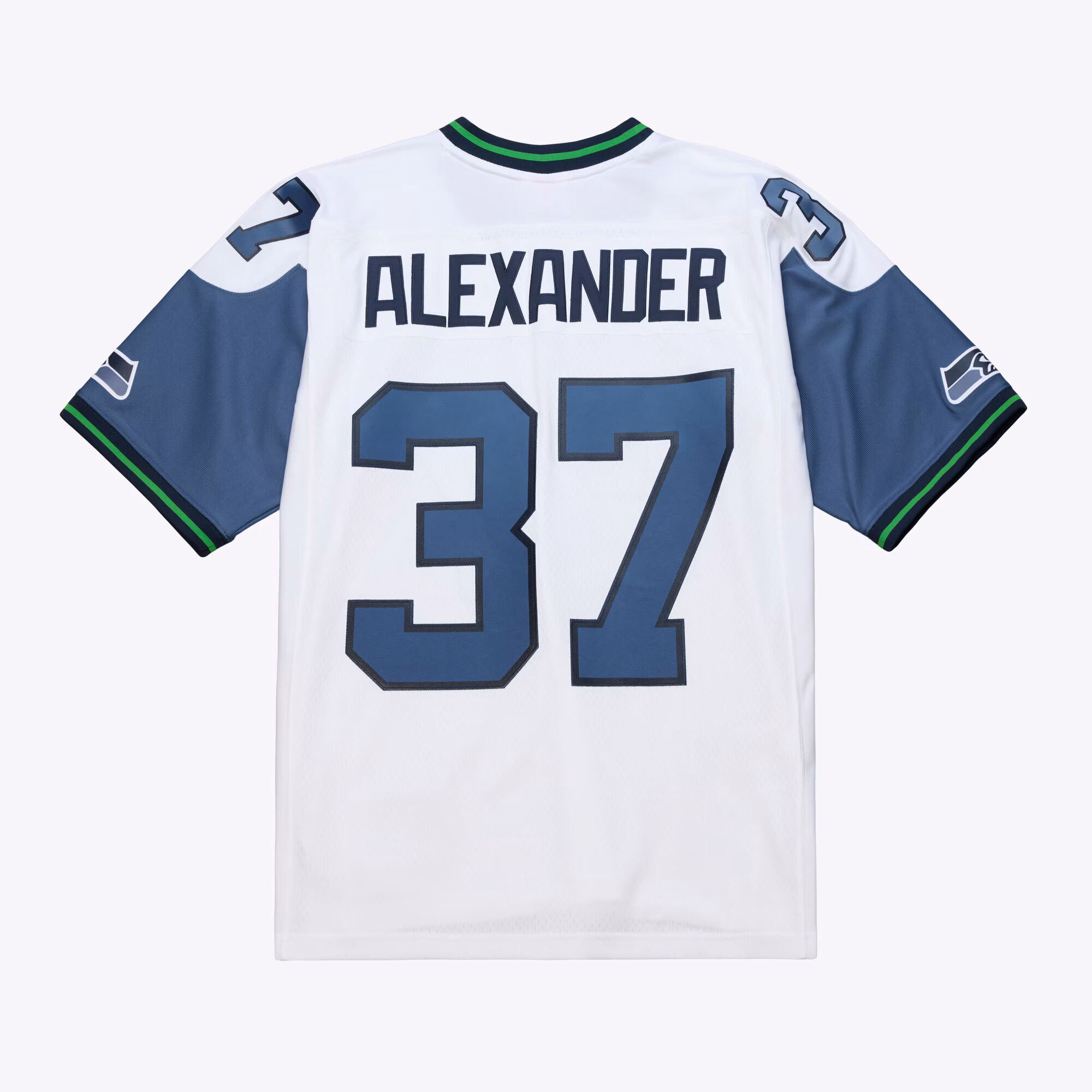 Men's Seattle Seahawks Shaun Alexander Mitchell & Ness White 2005 Legacy Throwback Replica Jersey