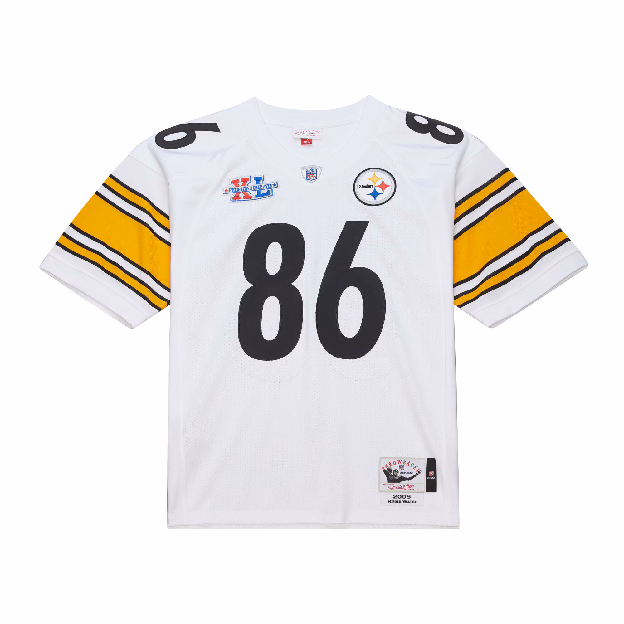Men's Pittsburgh Steelers Hines Ward Mitchell & Ness White 2005 Authentic Throwback Retired Player Jersey