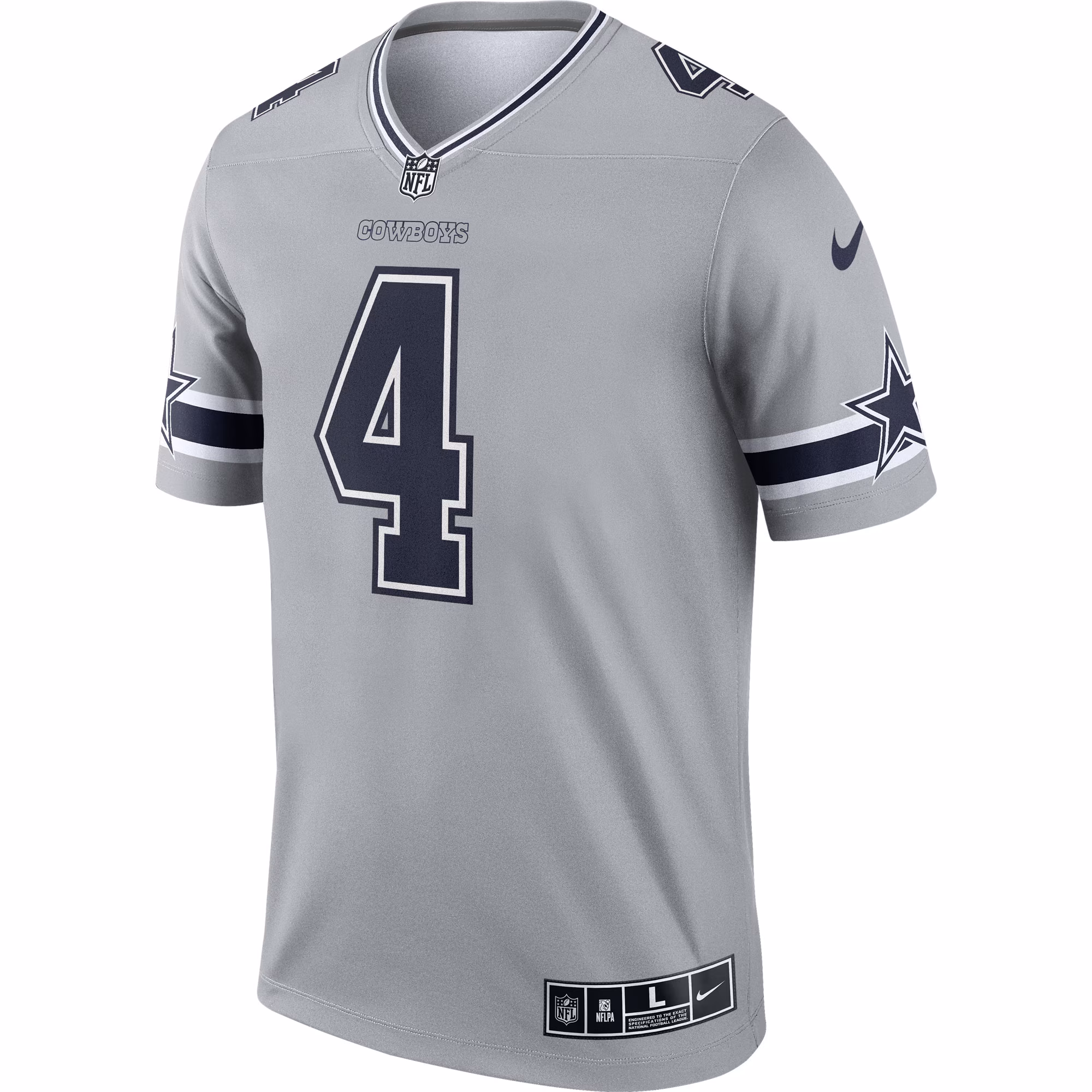 Men's Dallas Cowboys Dak Prescott  Gray Inverted Legend Player Performance Top