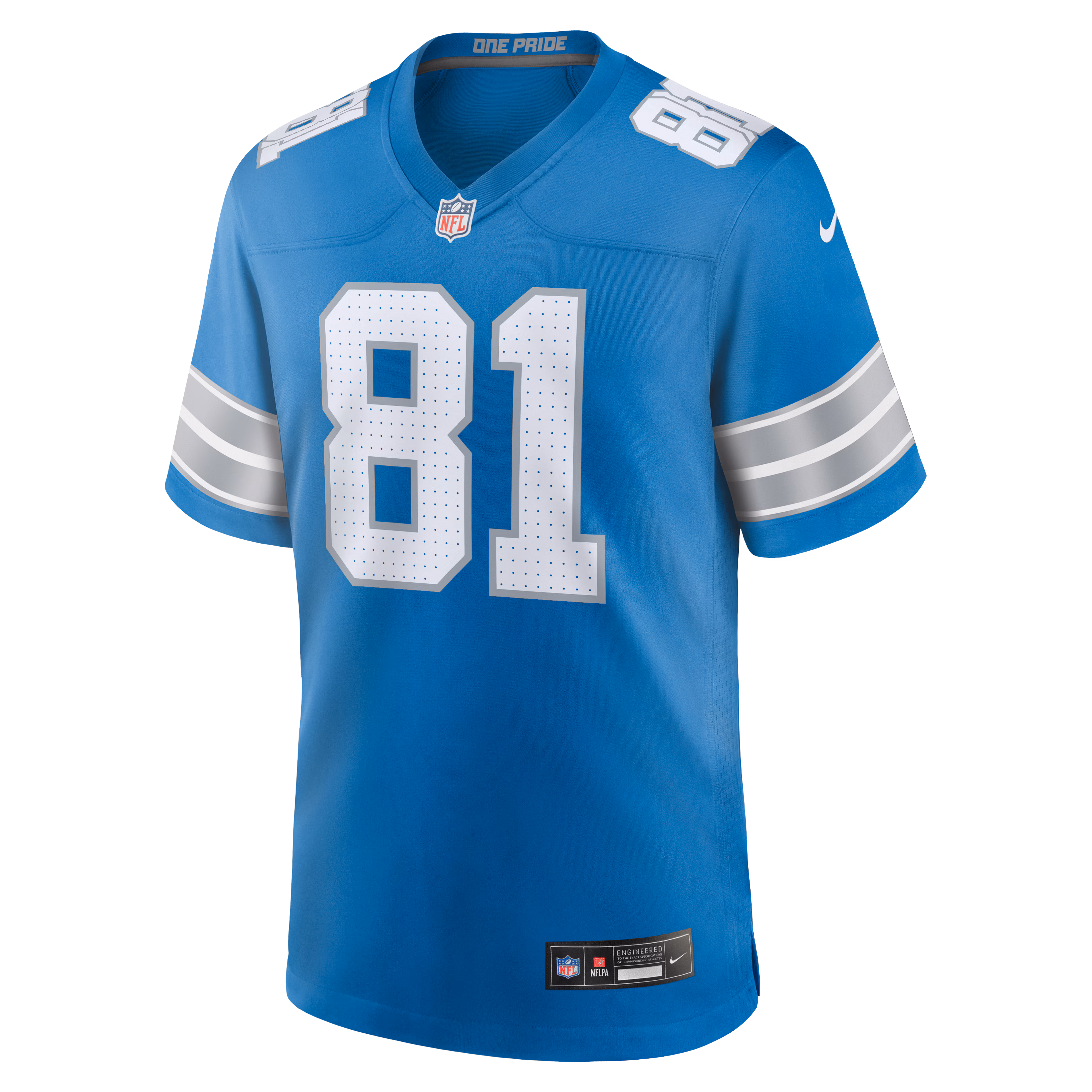 Men's Detroit Lions Calvin Johnson  Blue Team Retired Game Jersey