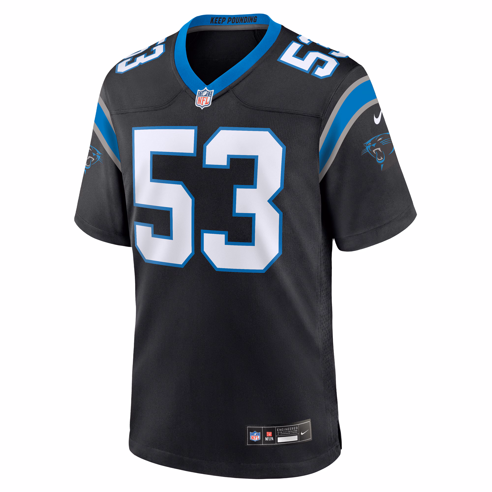 Men's Carolina Panthers Claudin Cherelus  Black Team Game Jersey