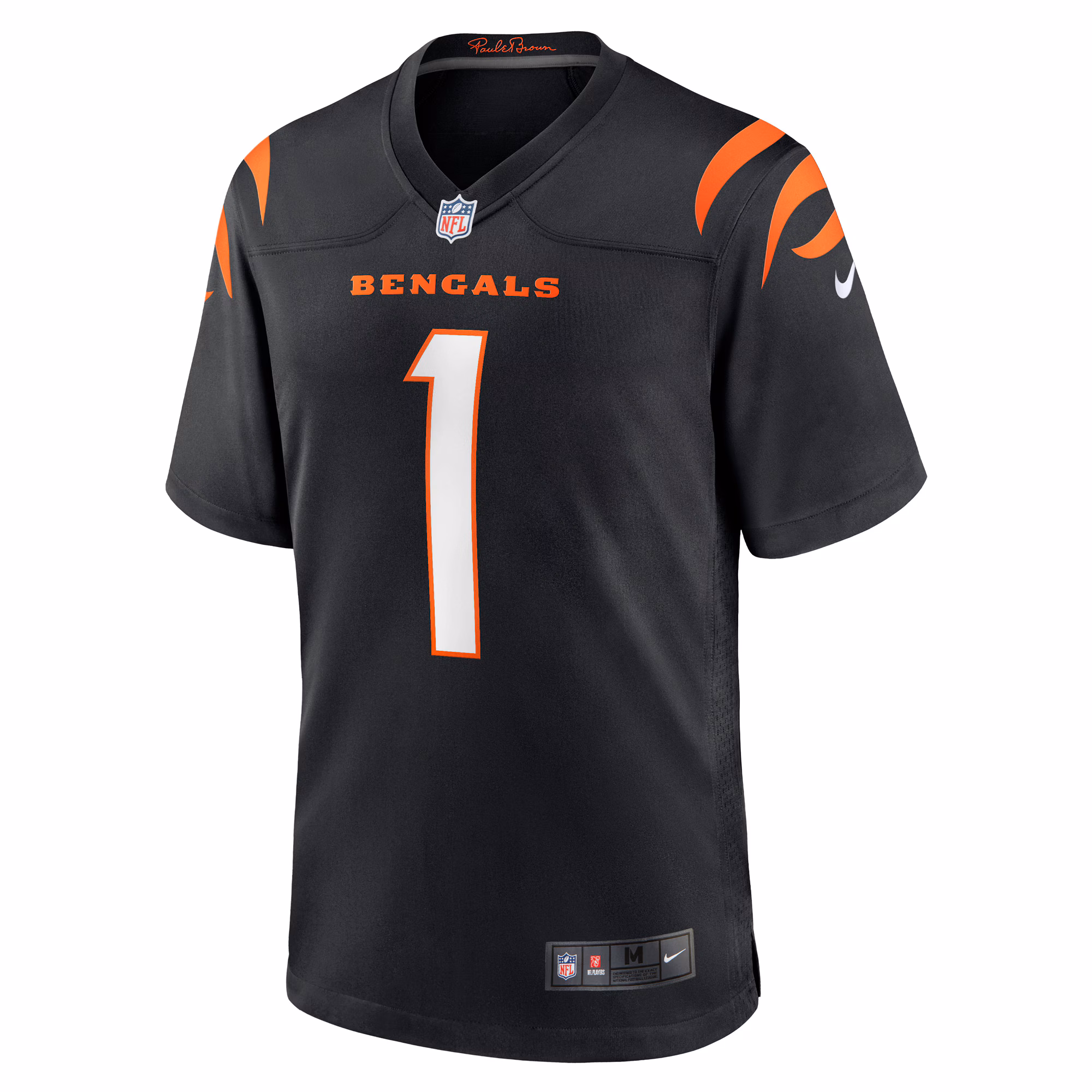 Men's Cincinnati Bengals Number 1 Groom  Black Game Jersey