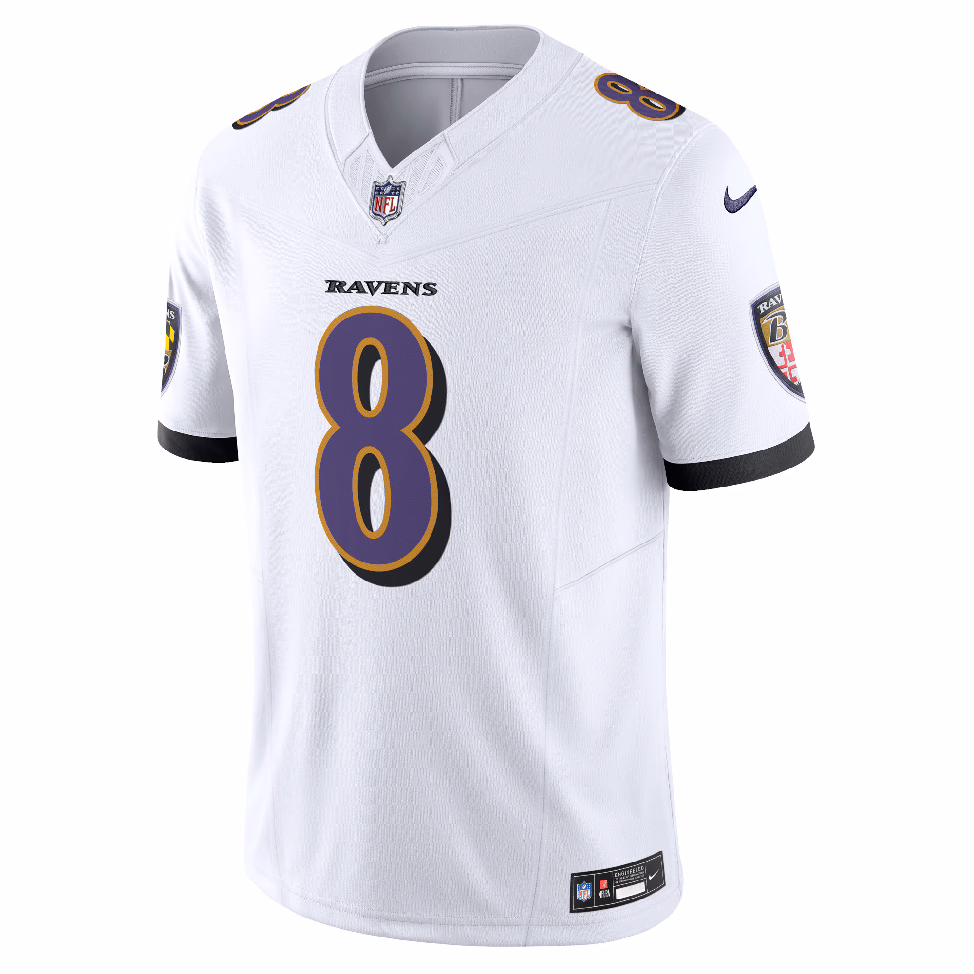 Men's Baltimore Ravens Lamar Jackson  White Vapor F.U.S.E. Limited Jersey