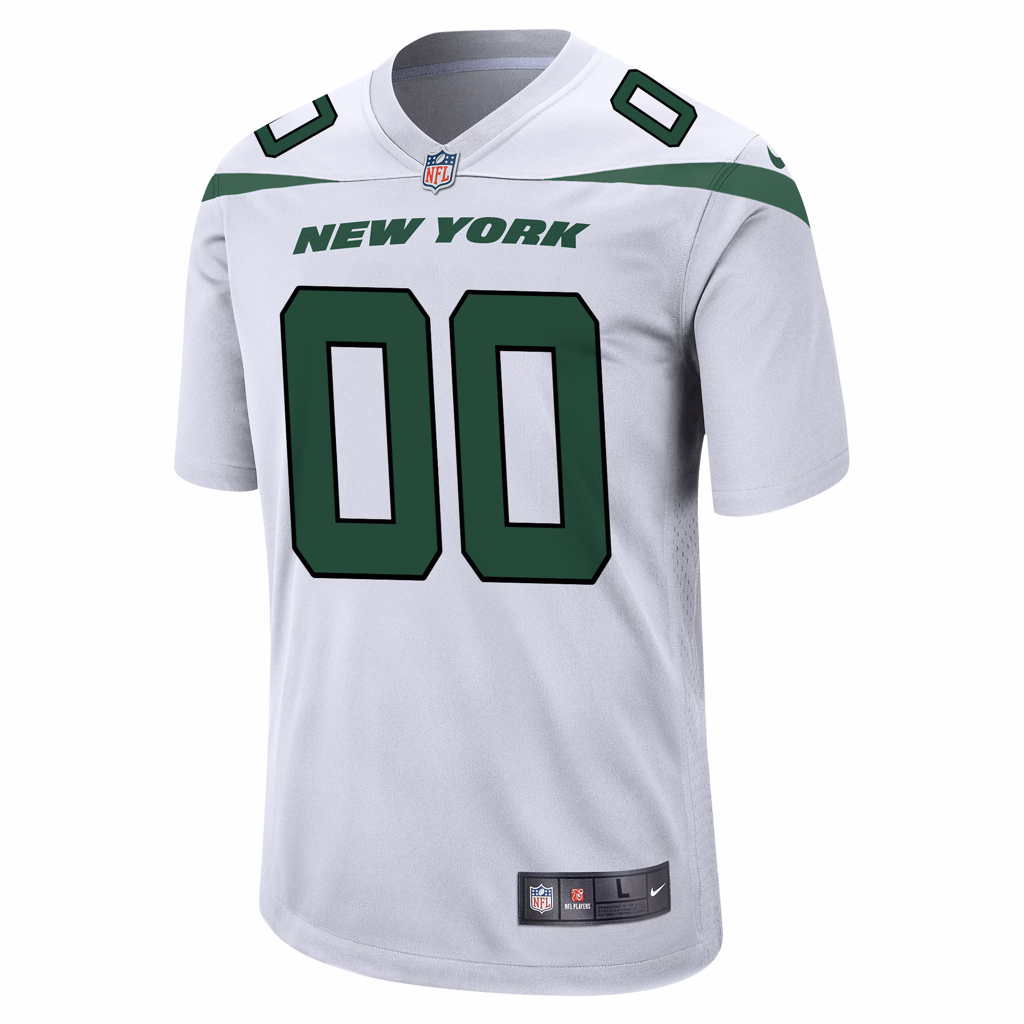 Men's New York Jets  White Custom Game Jersey