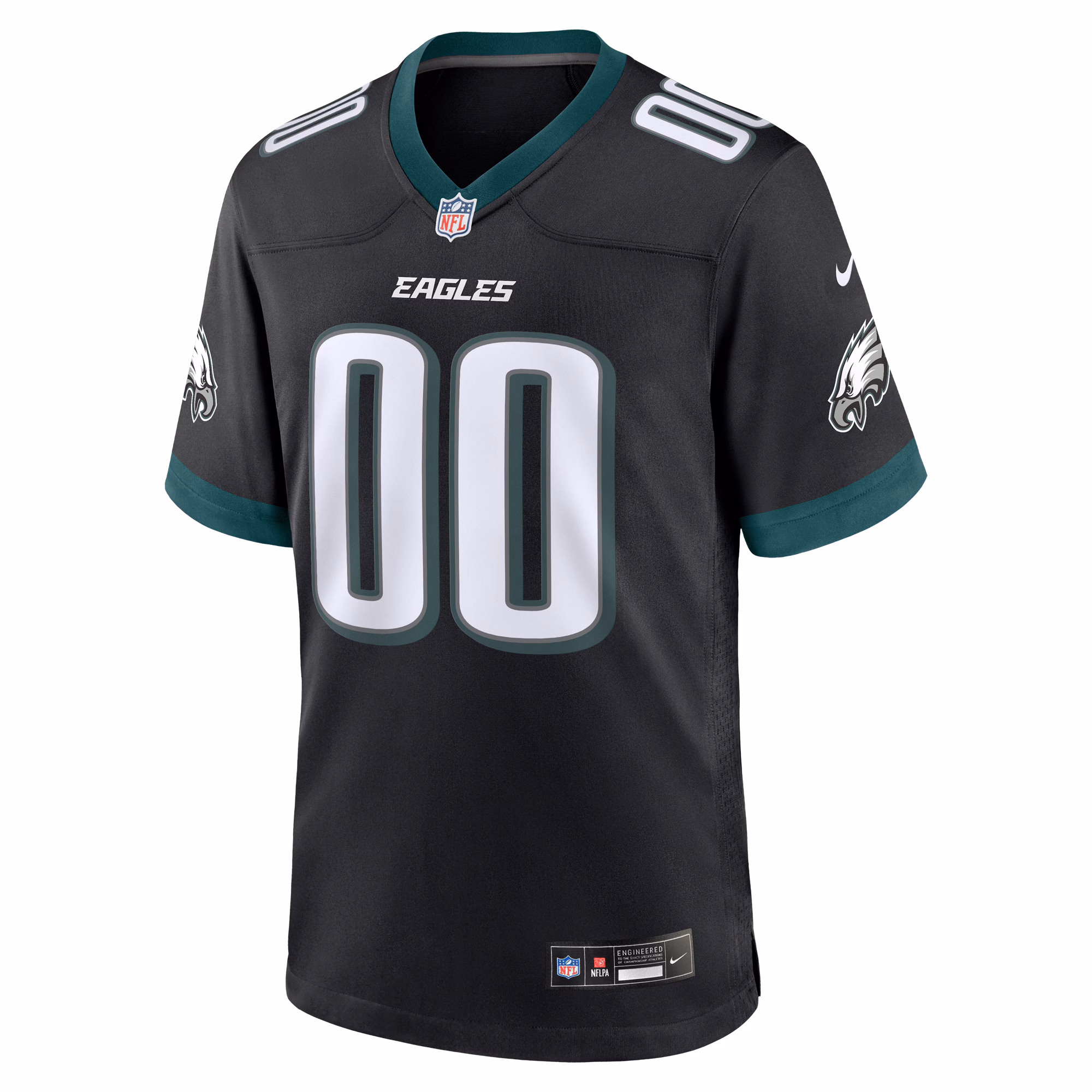 Men's Philadelphia Eagles  Black Alternate Custom Game Jersey