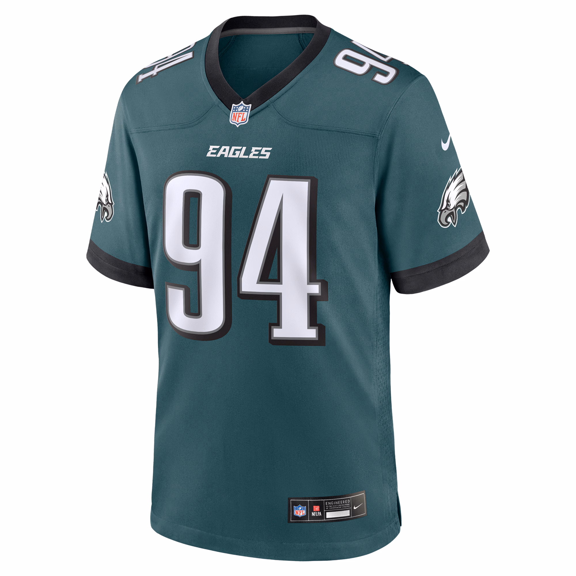 Men's Philadelphia Eagles Byron Young  Midnight Green Team Game Jersey
