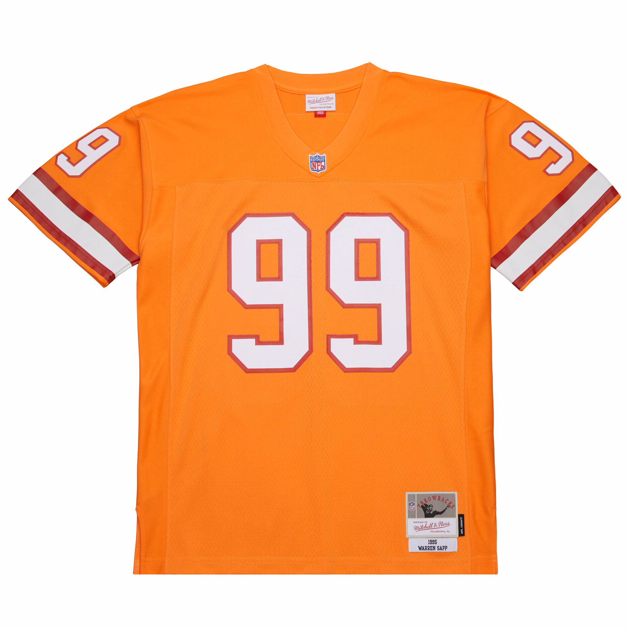 Men's Tampa Bay Buccaneers Warren Sapp Mitchell & Ness Orange 1995 Legacy Replica Jersey