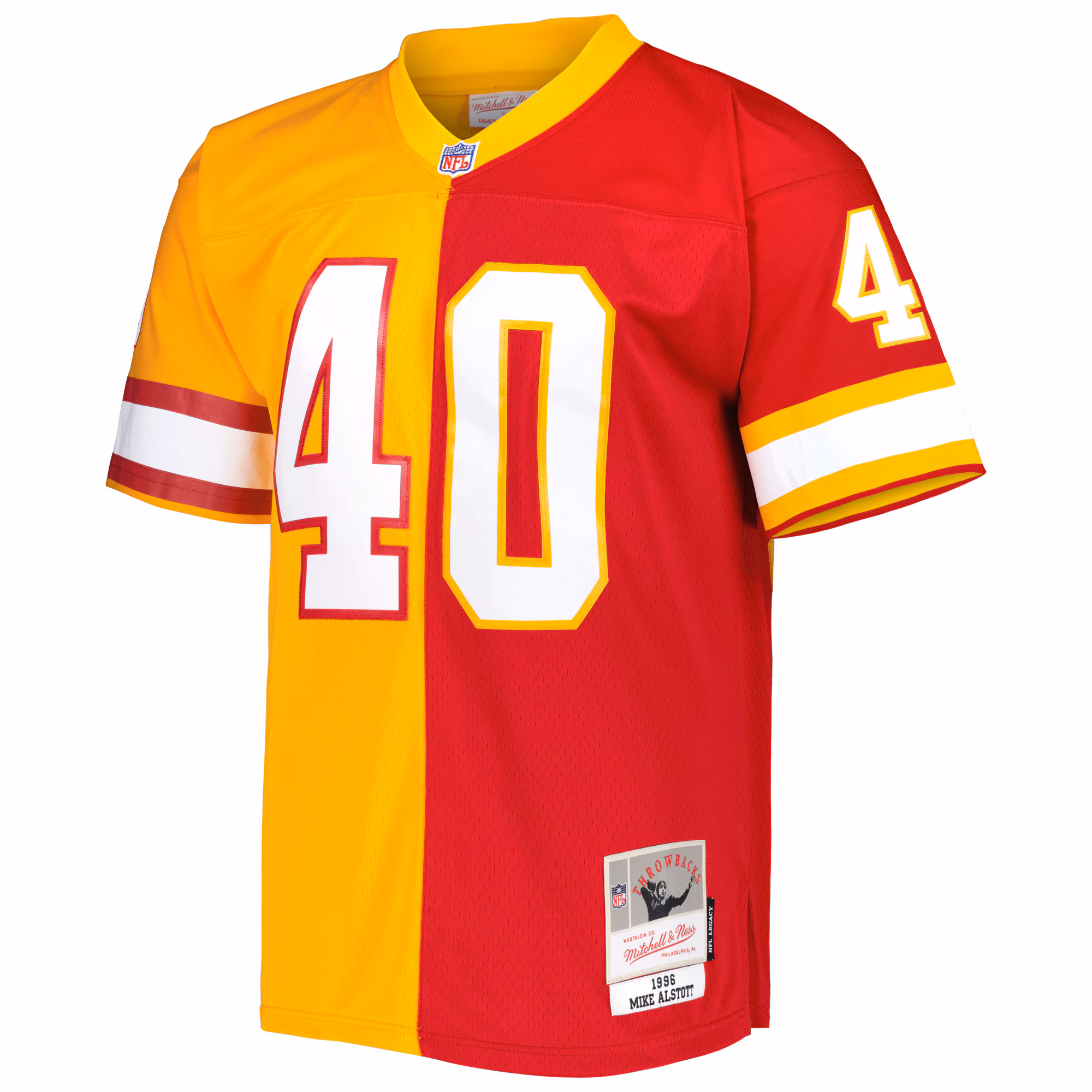 Men's Tampa Bay Buccaneers Mike Alstott Mitchell & Ness Orange/Red 1996 Split Legacy Replica Jersey