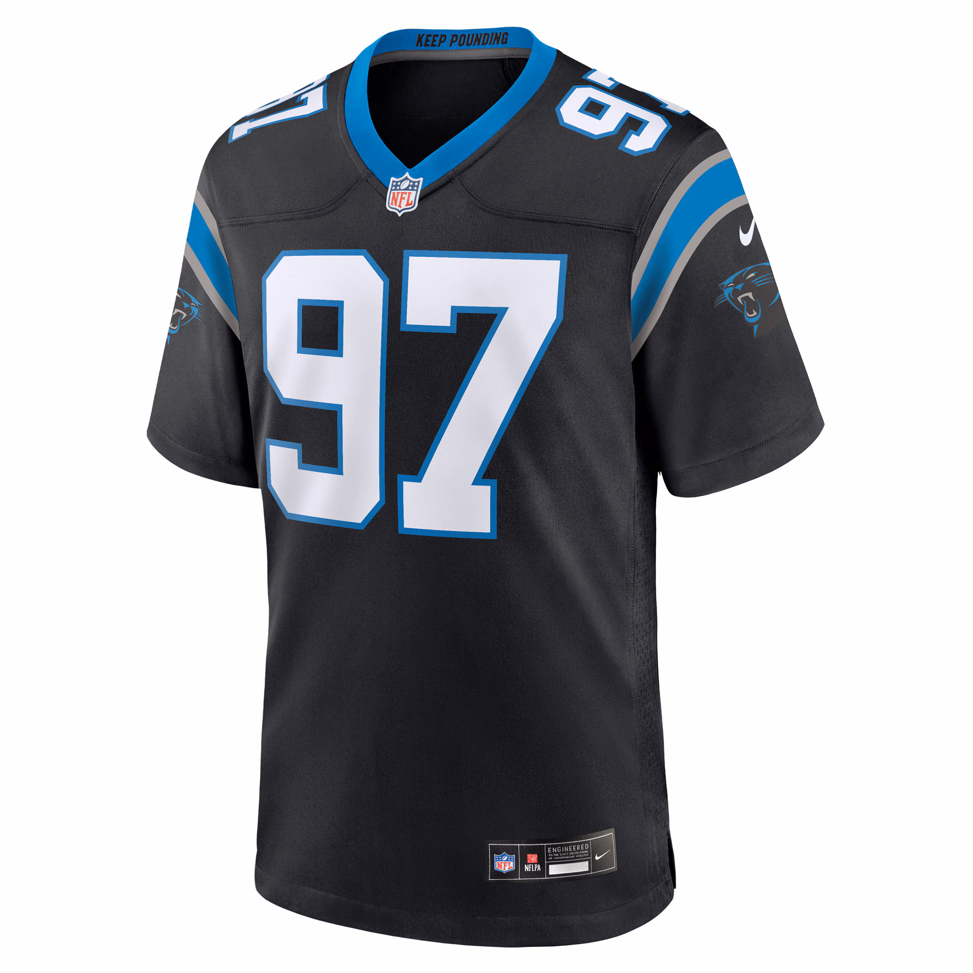 Men's Carolina Panthers Bobby Brown III  Black Team Game Jersey