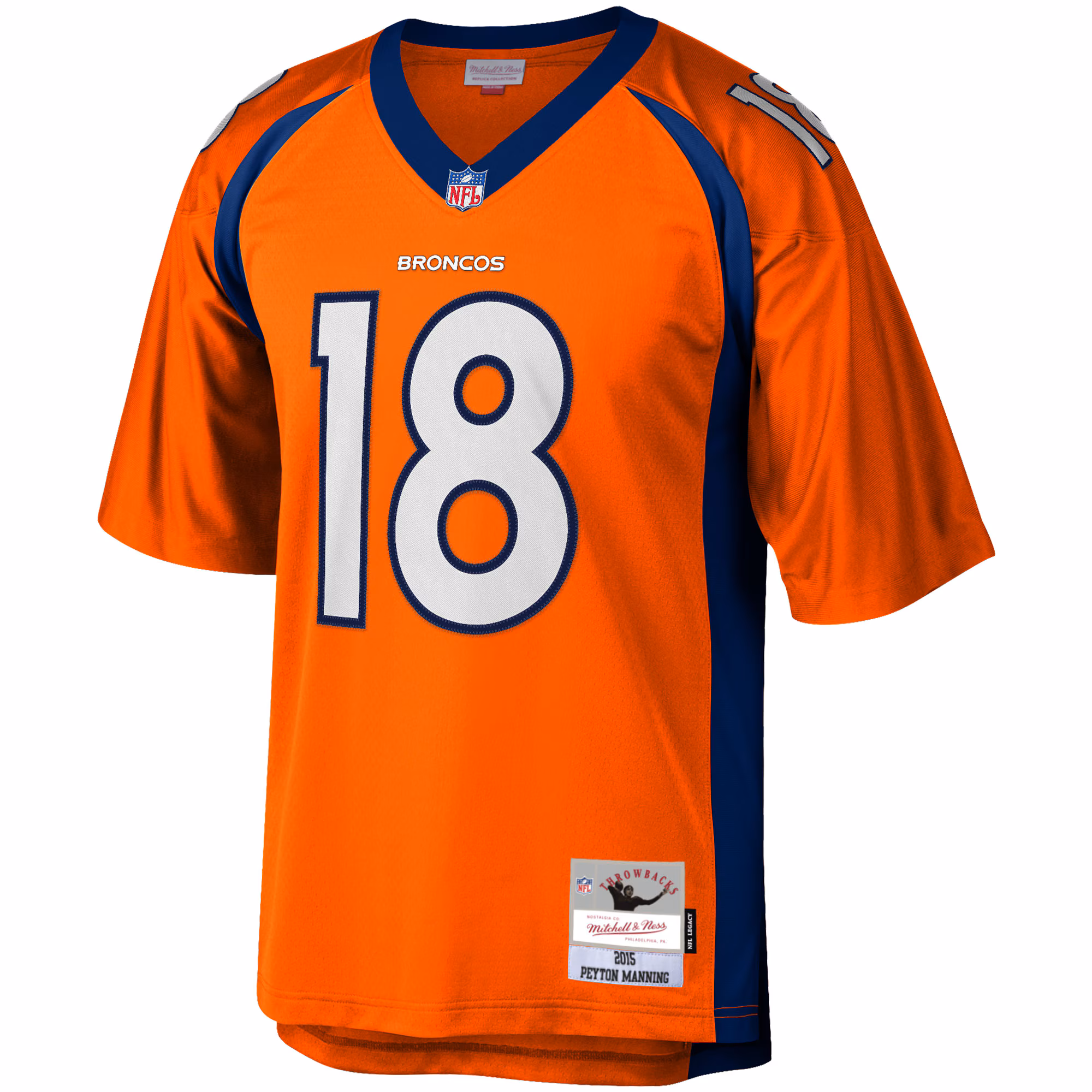 Men's Denver Broncos Peyton Manning Mitchell & Ness Orange Big & Tall 2015 Retired Player Replica Jersey