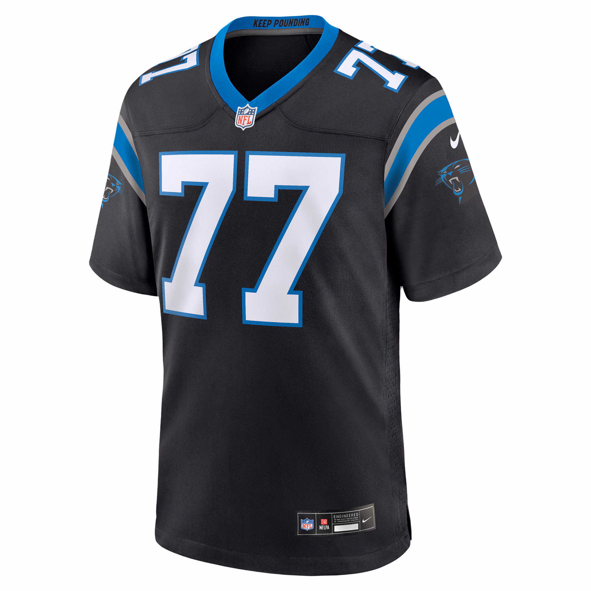 Men's Carolina Panthers Yosh Nijman  Black Game Jersey
