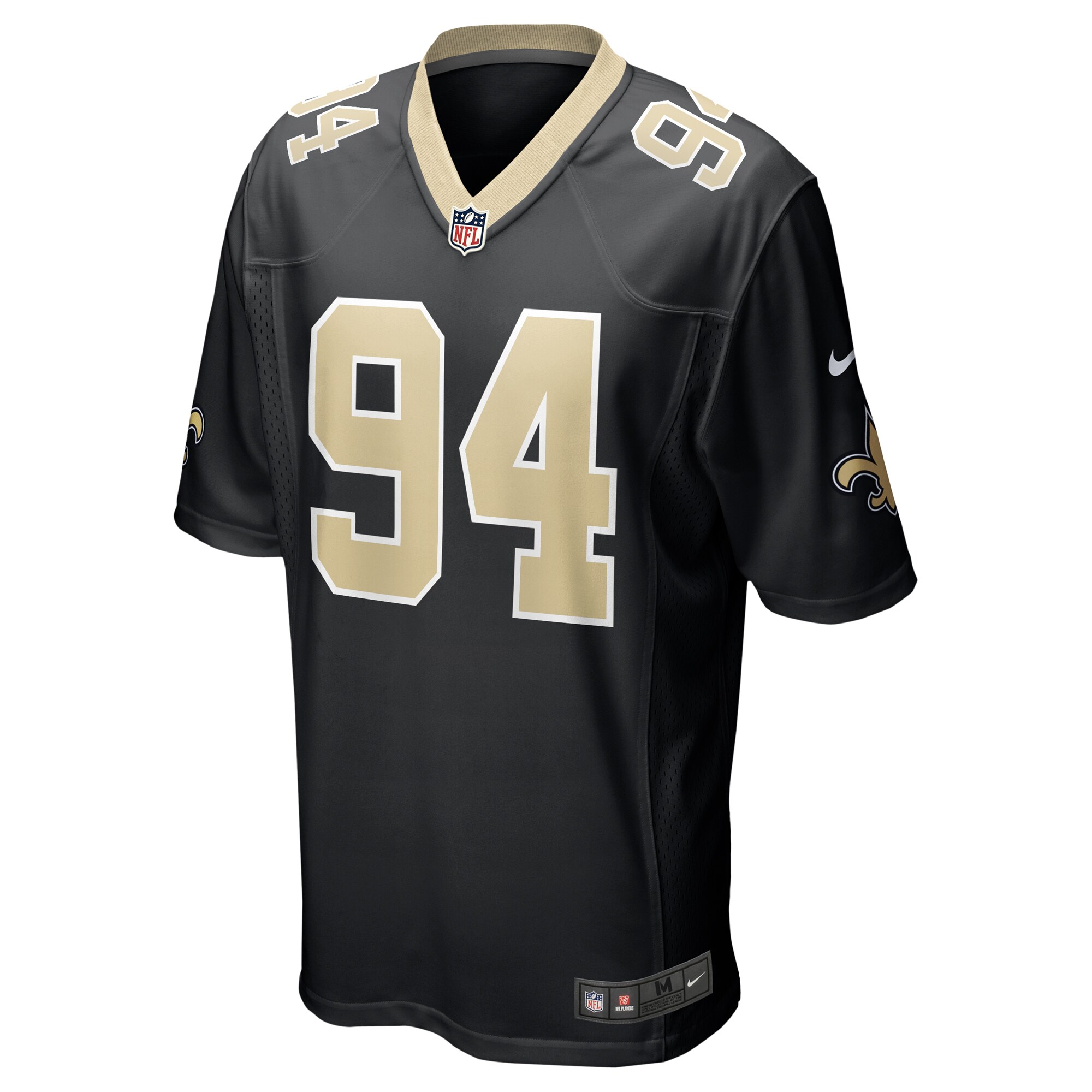 Men's New Orleans Saints Cameron Jordan  Black Team Game Jersey