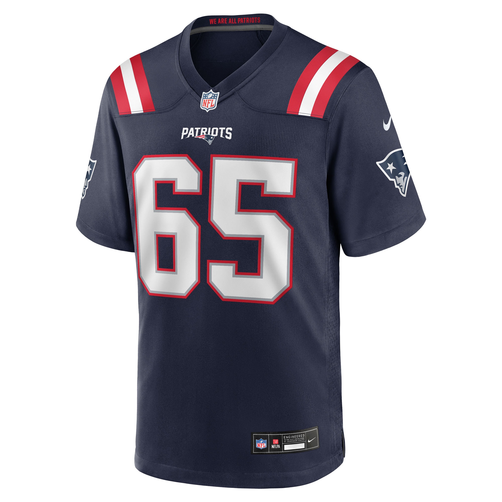 Men's New England Patriots Garrett Bradbury  Navy Team Game Jersey