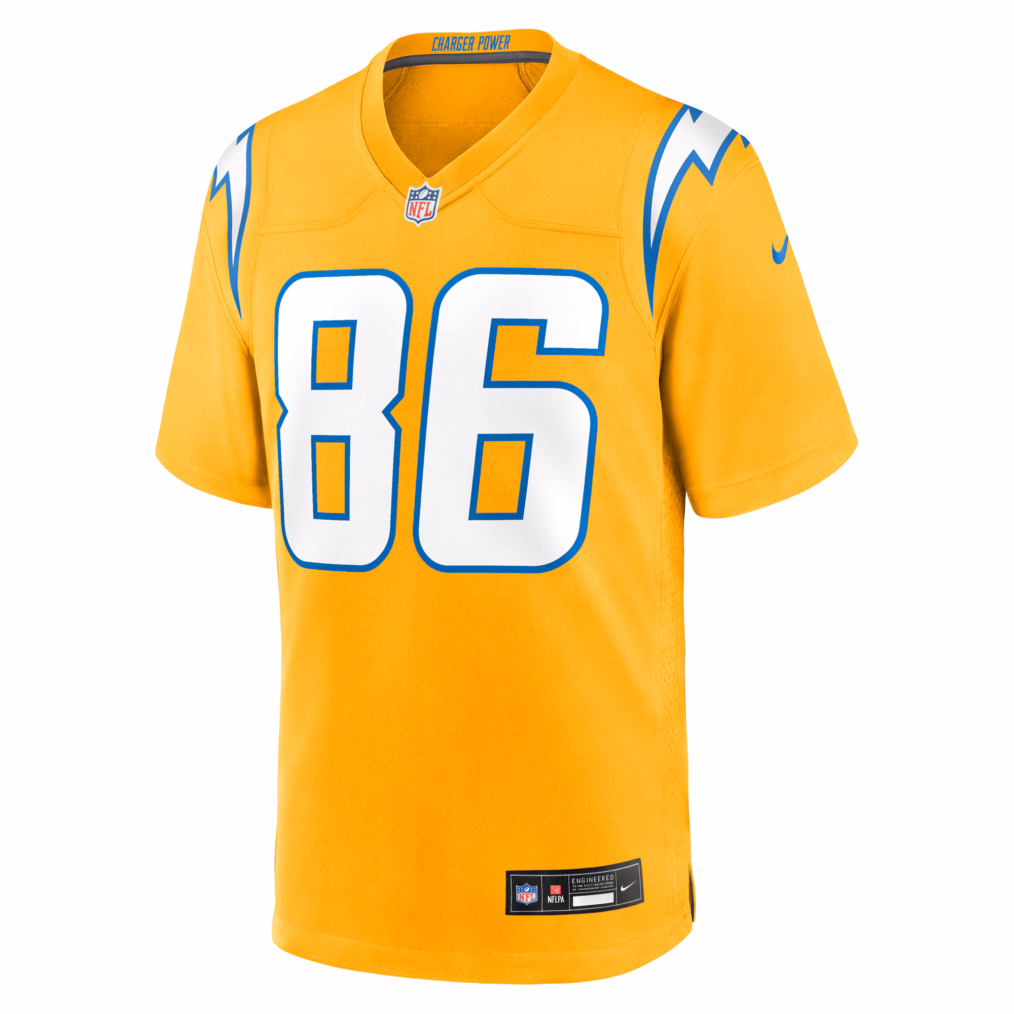 Men's Los Angeles Chargers Oronde Gadsden  Gold Alternate Charger Power Game Jersey