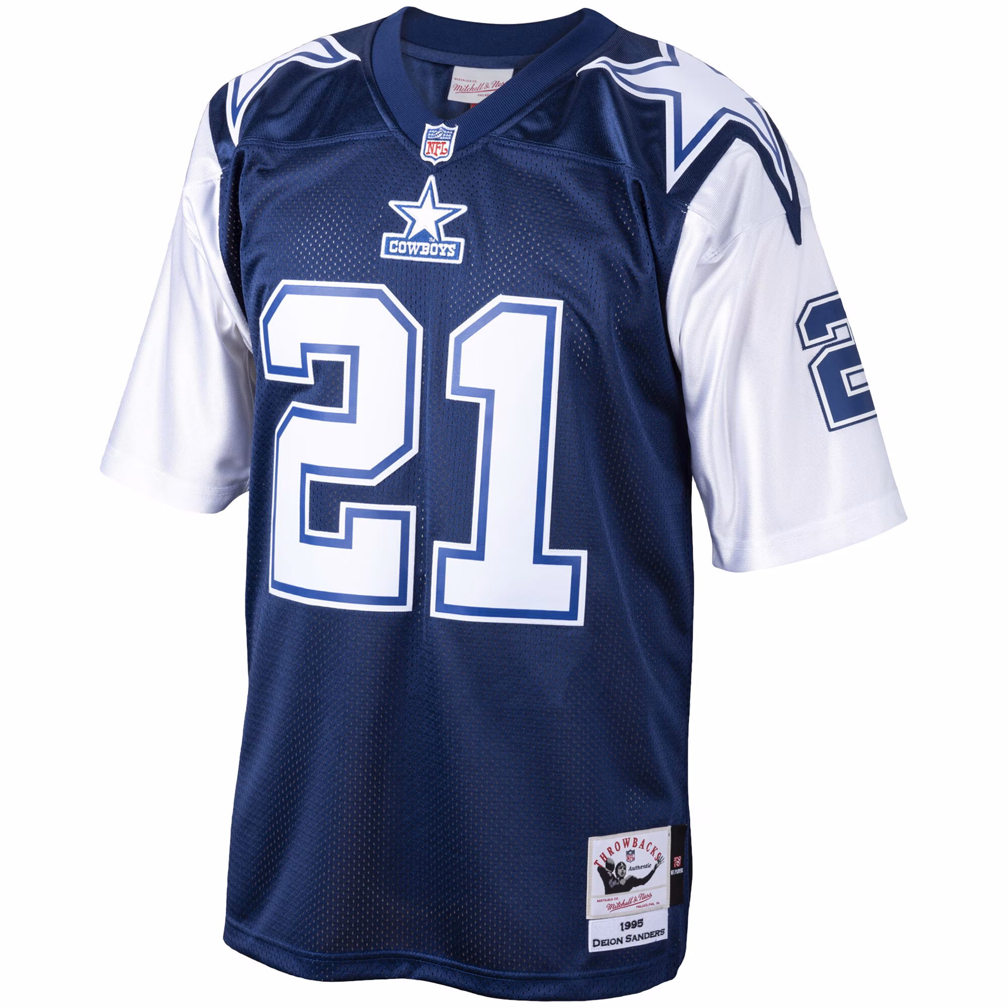 Men's Dallas Cowboys Deion Sanders Mitchell & Ness Navy Big & Tall 1995 Retired Player Replica Jersey
