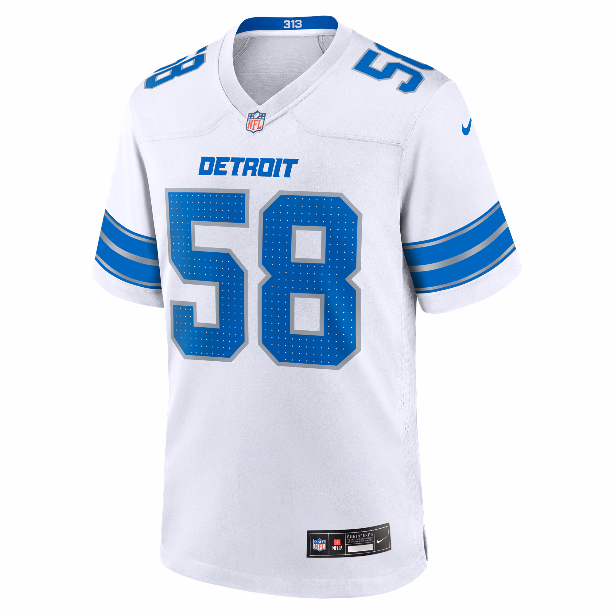 Men's Detroit Lions Penei Sewell  White Game Jersey