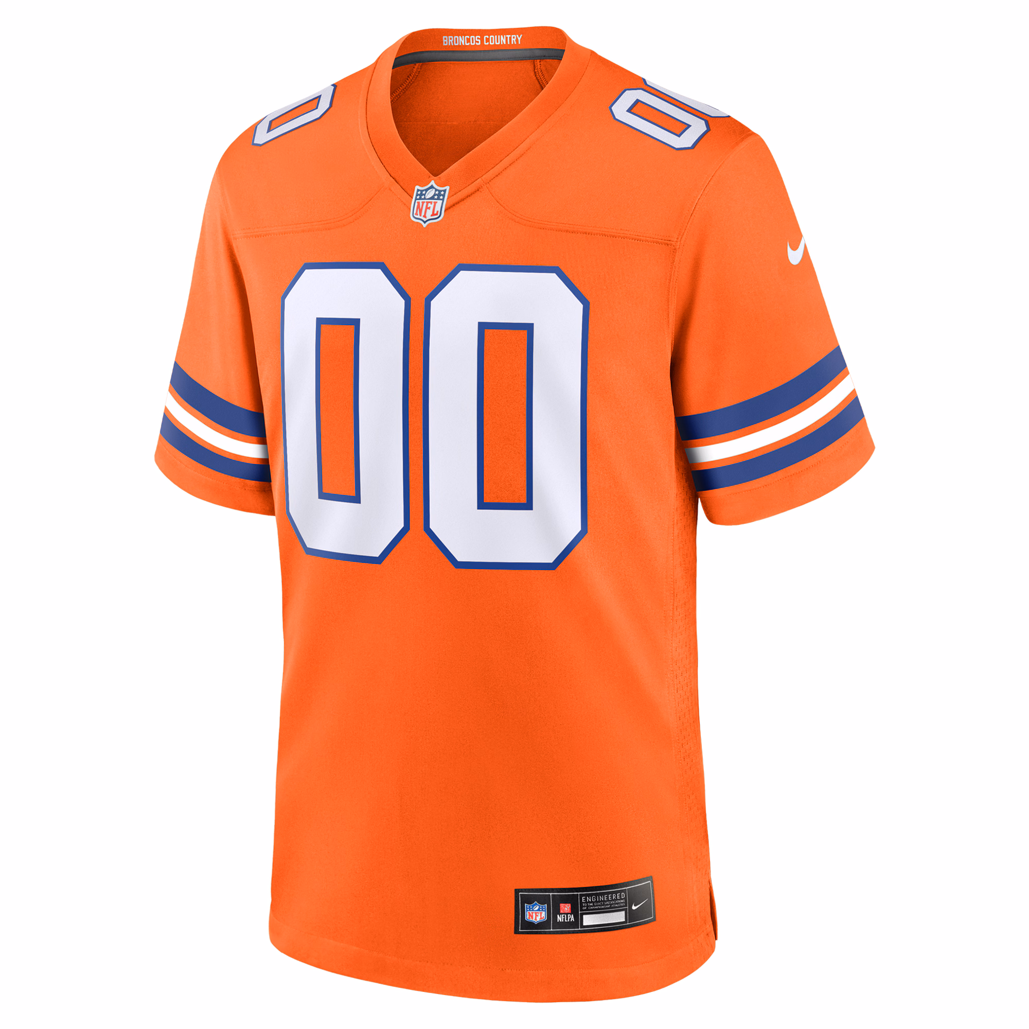 Men's Denver Broncos  Orange Mile High Collection 1977 Throwback Custom Game Jersey