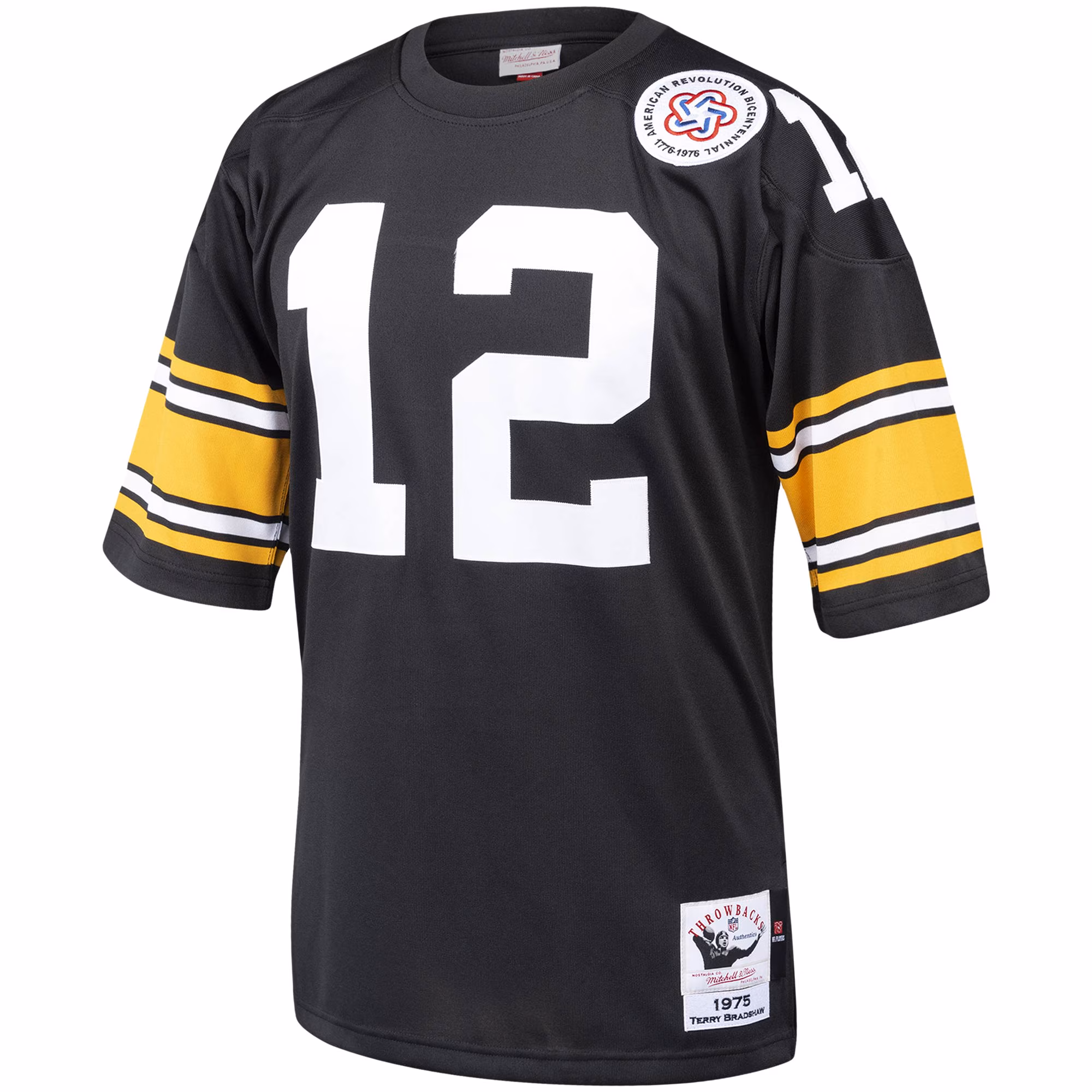 Men's Pittsburgh Steelers Terry Bradshaw Mitchell & Ness Black Authentic Throwback Retired Player Jersey