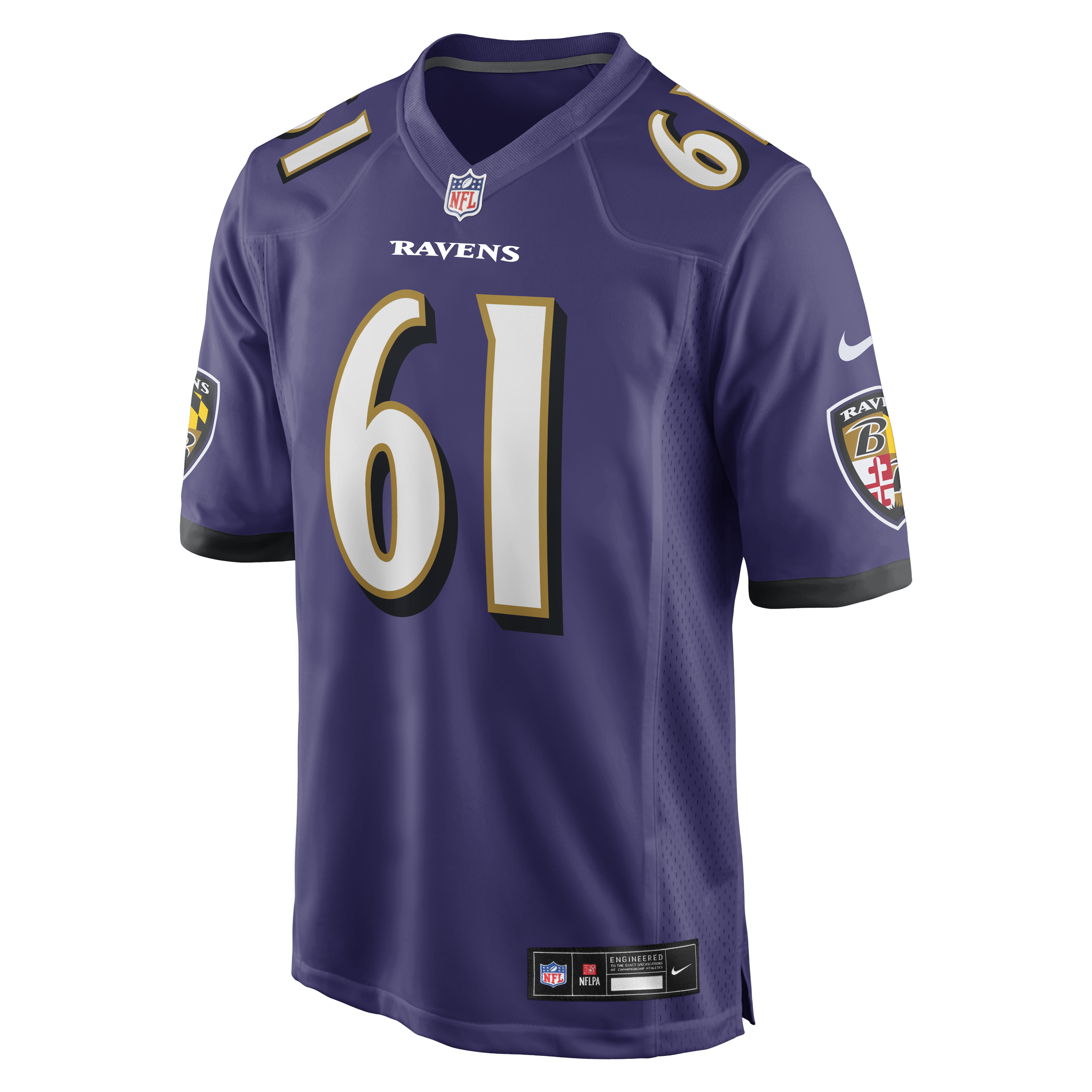 Men's Baltimore Ravens Sam Mustipher  Purple Team Game Jersey