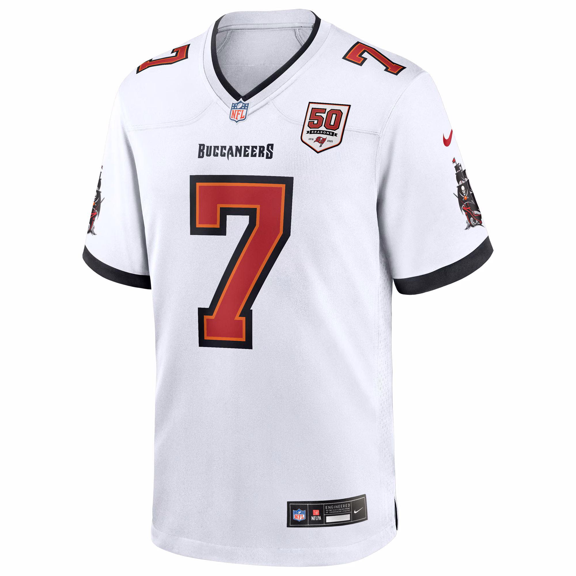 Men's Tampa Bay Buccaneers Bucky Irving  White 50th Season White Game Jersey