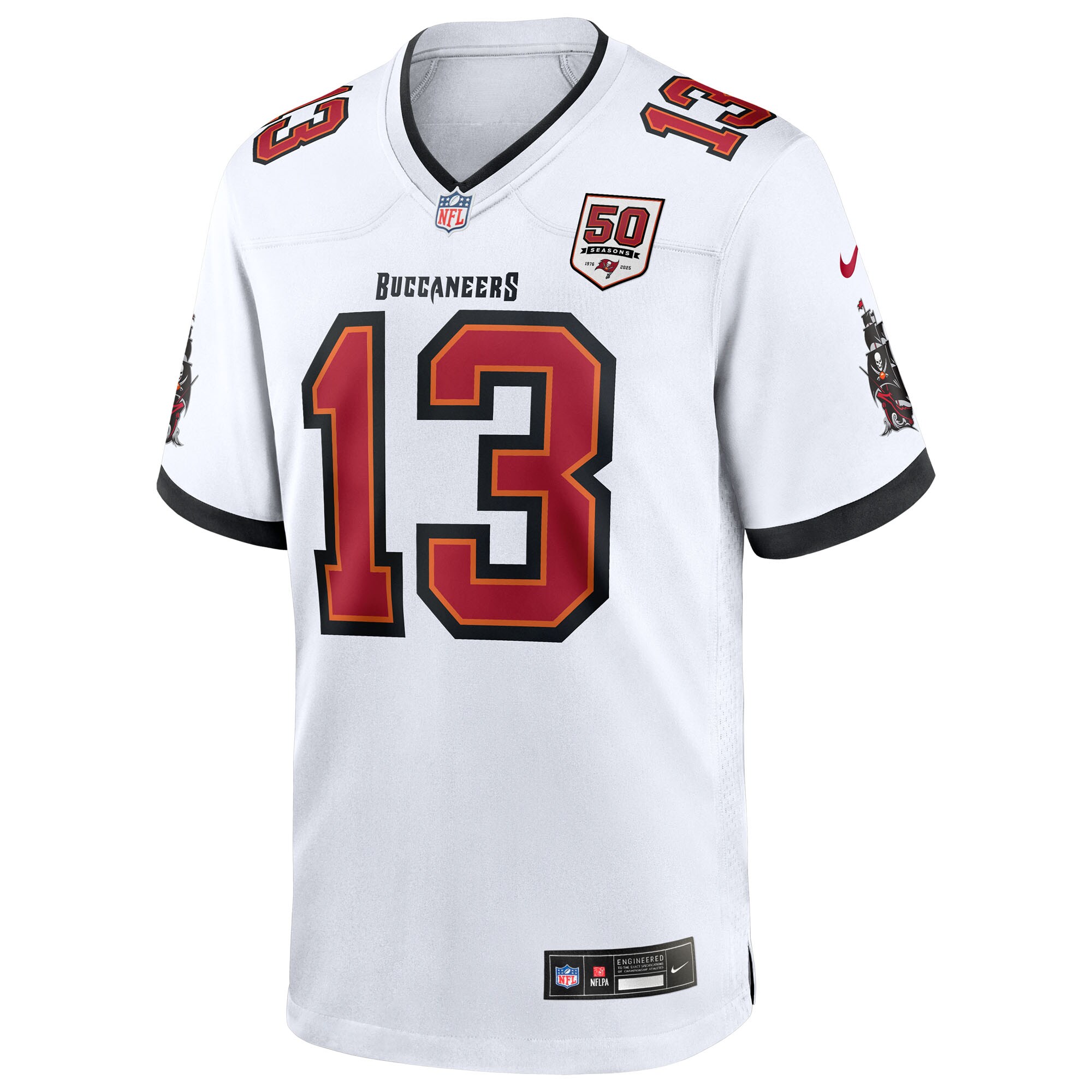 Men's Tampa Bay Buccaneers Mike Evans  White 50th Season White Game Jersey