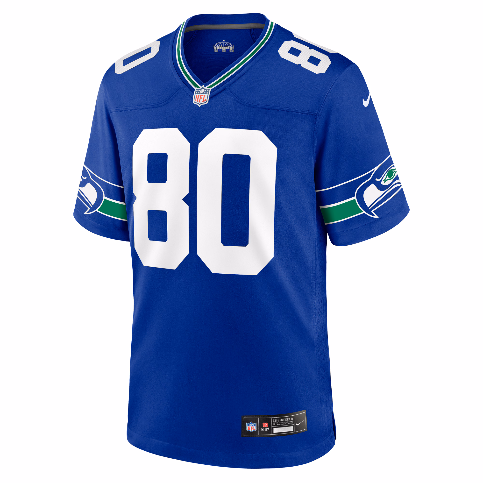 Men's Seattle Seahawks Steve Largent  Royal Throwback Retired Player Game Jersey