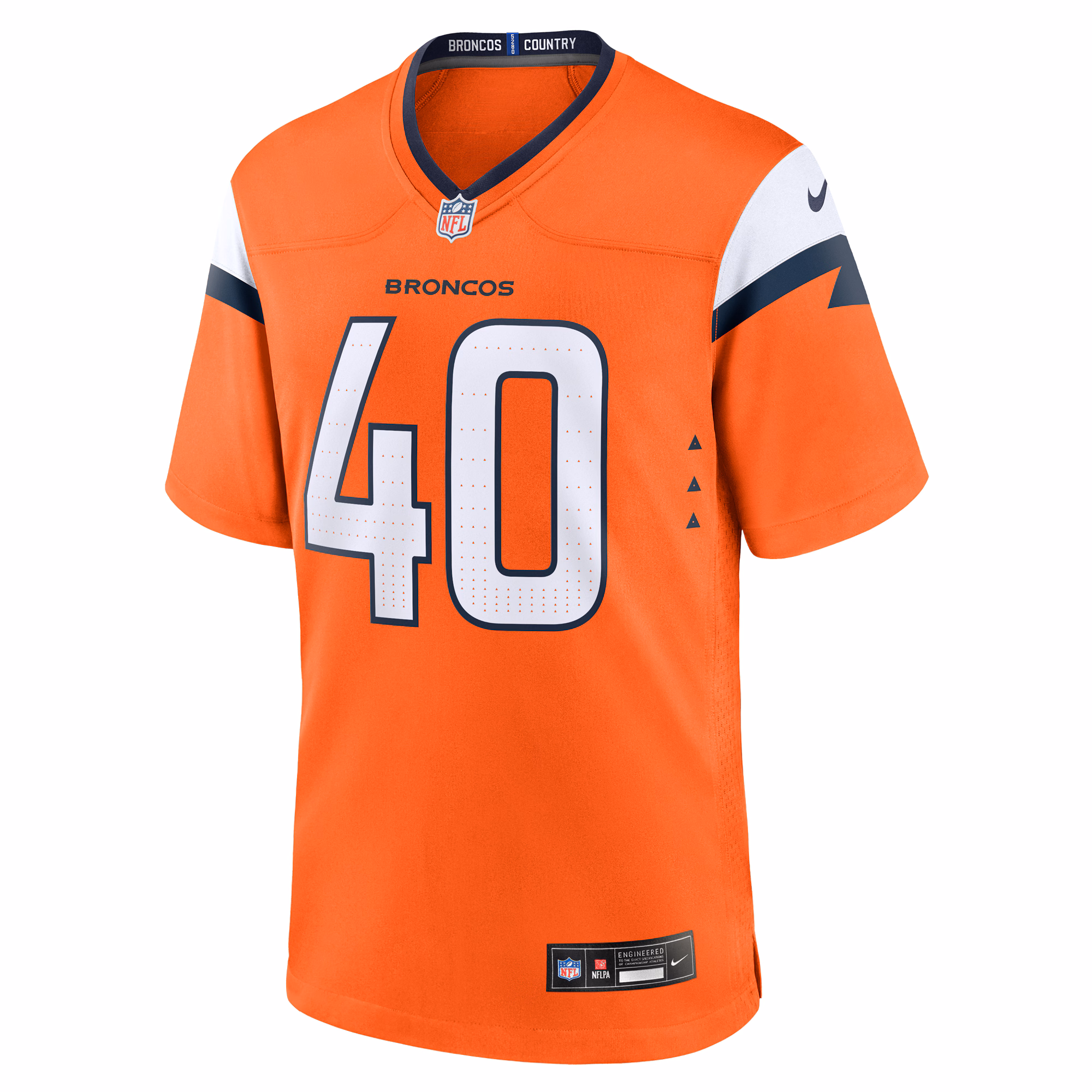 Men's Denver Broncos Justin Strnad  Orange Team Game Jersey