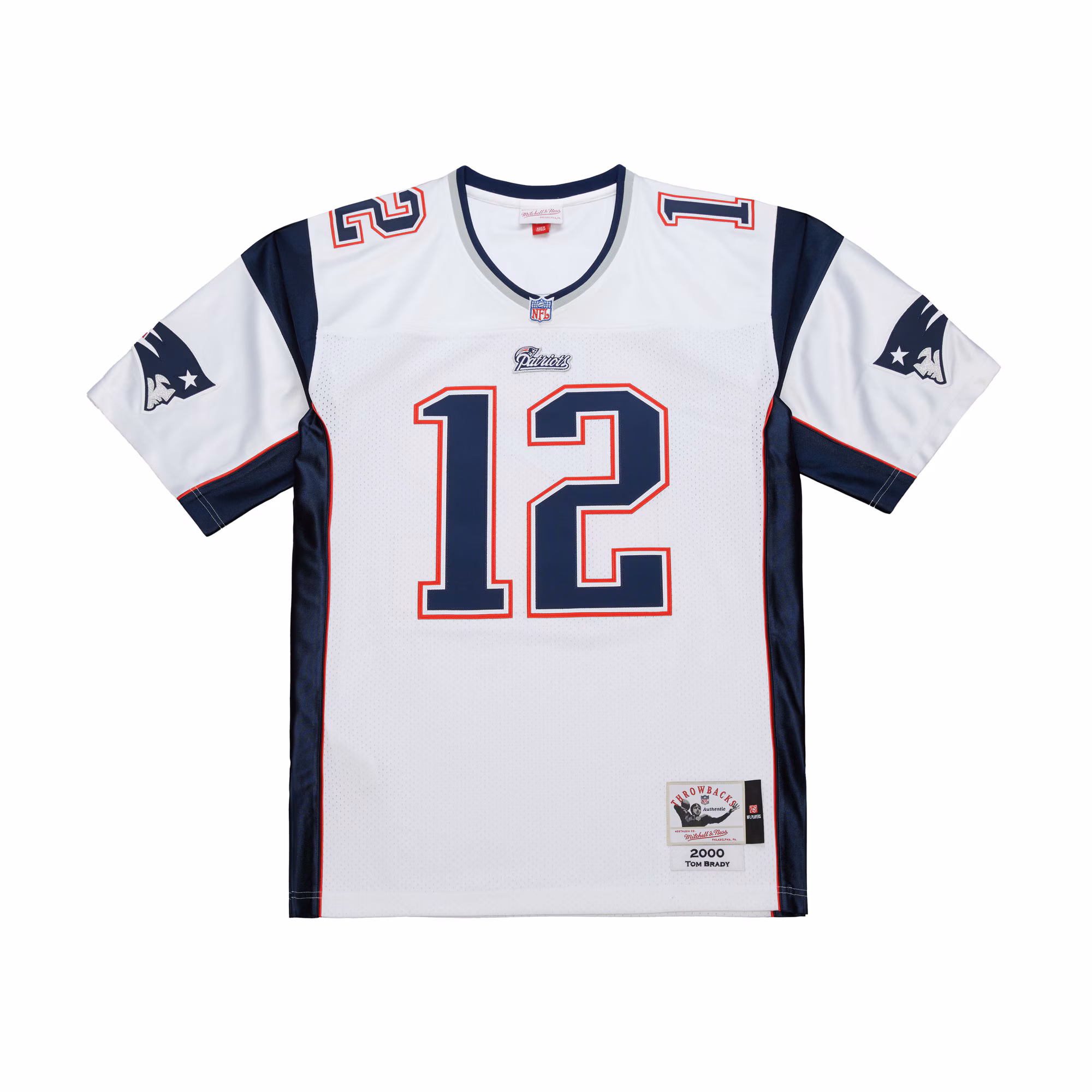 Men's New England Patriots Tom Brady Mitchell & Ness White 2000 Authentic Jersey