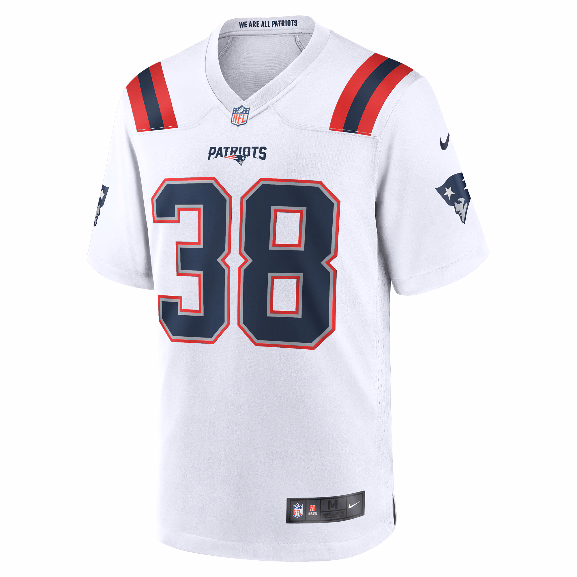 Men's New England Patriots Rhamondre Stevenson  White Game Player Jersey